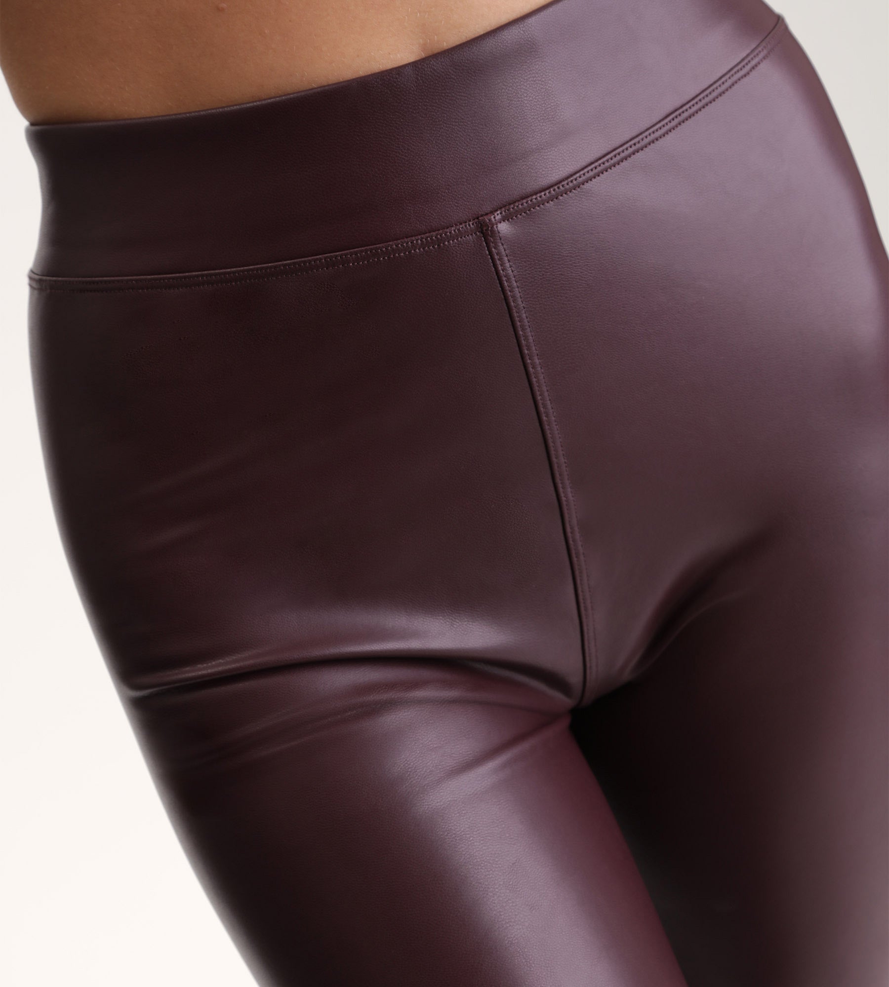 DIM Relax & Go leggings da donna in ecopelle bordeaux