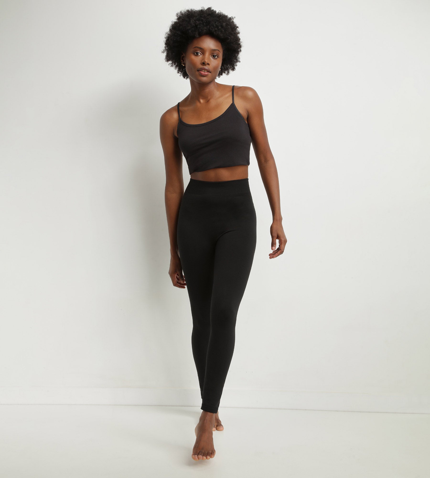 DIM Leggings termici da donna neri con fodera in pile Dim Relax & Go