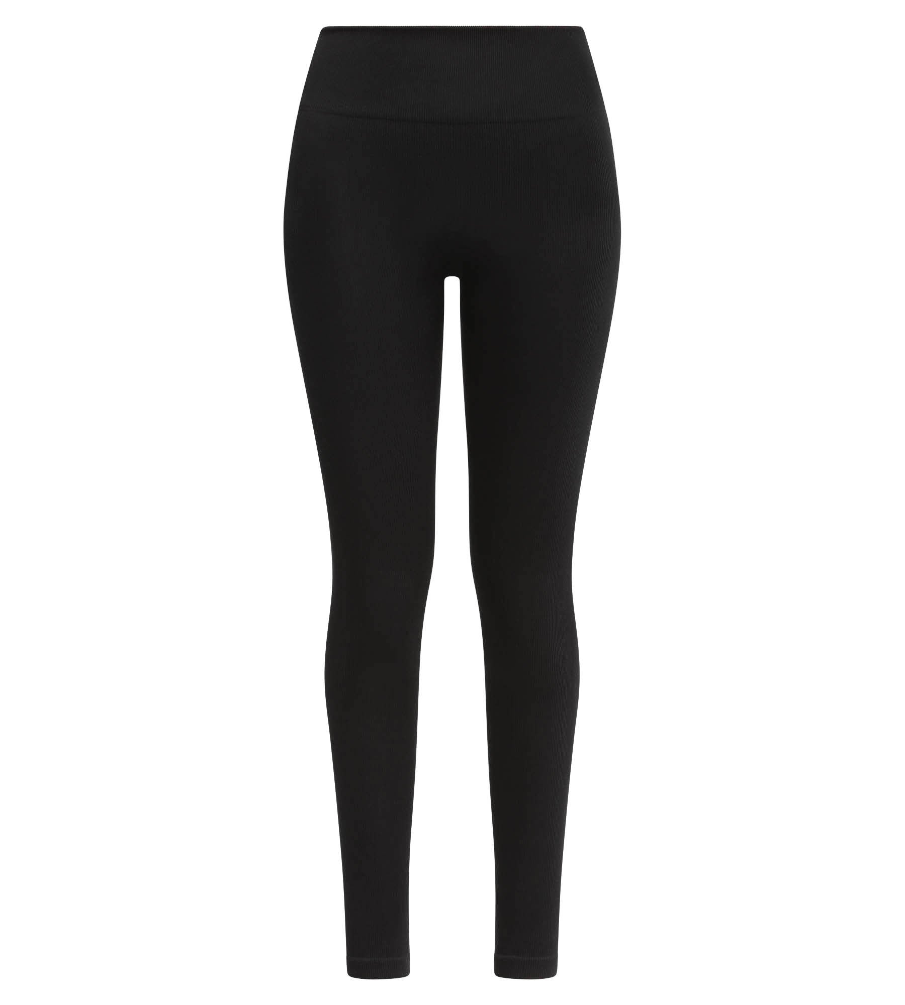 DIM Leggings donna neri a coste con vita extra larga Dim Relax & Go