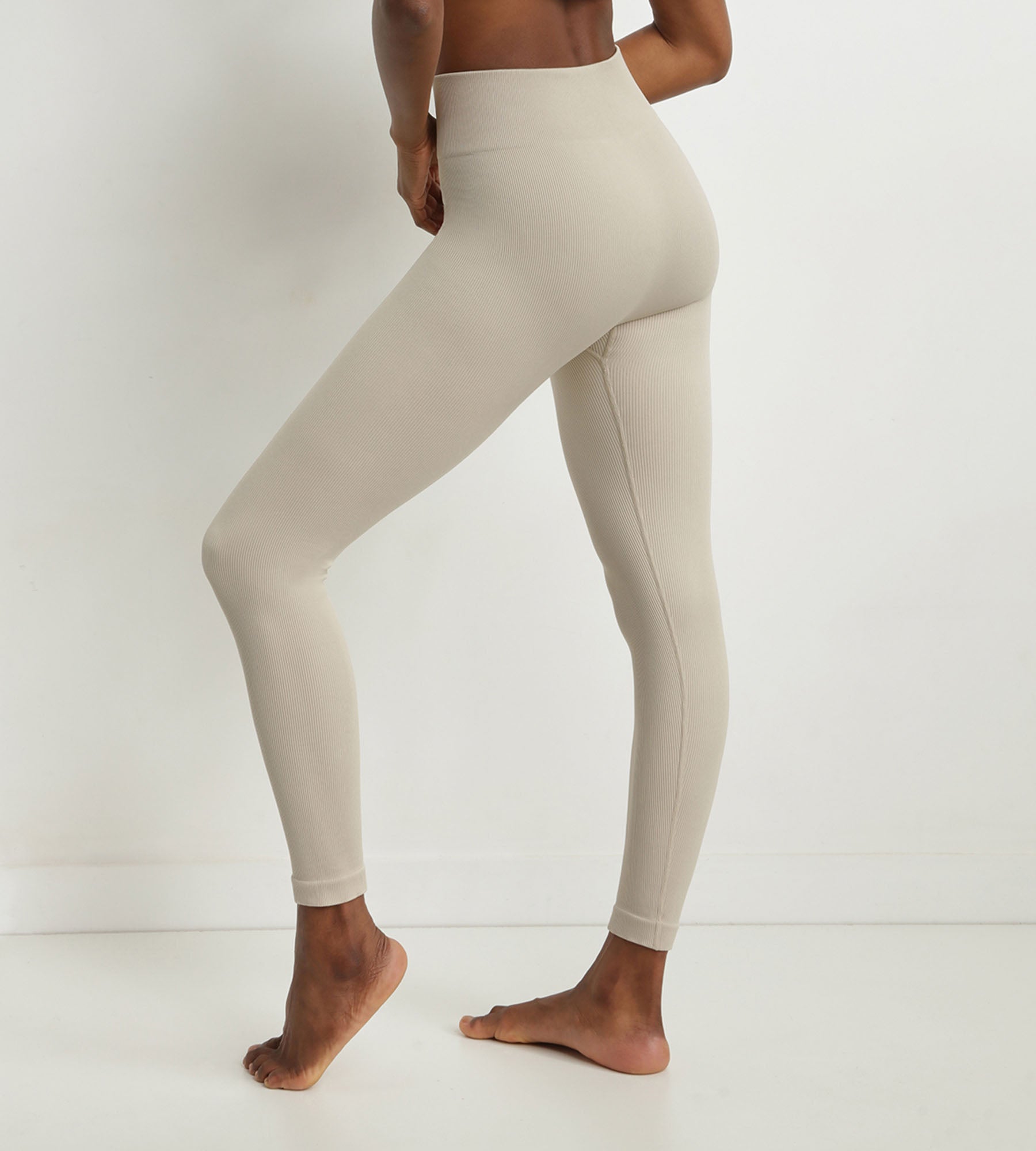 DIM Leggings da donna in maglia a costine beige Dim Comfywear