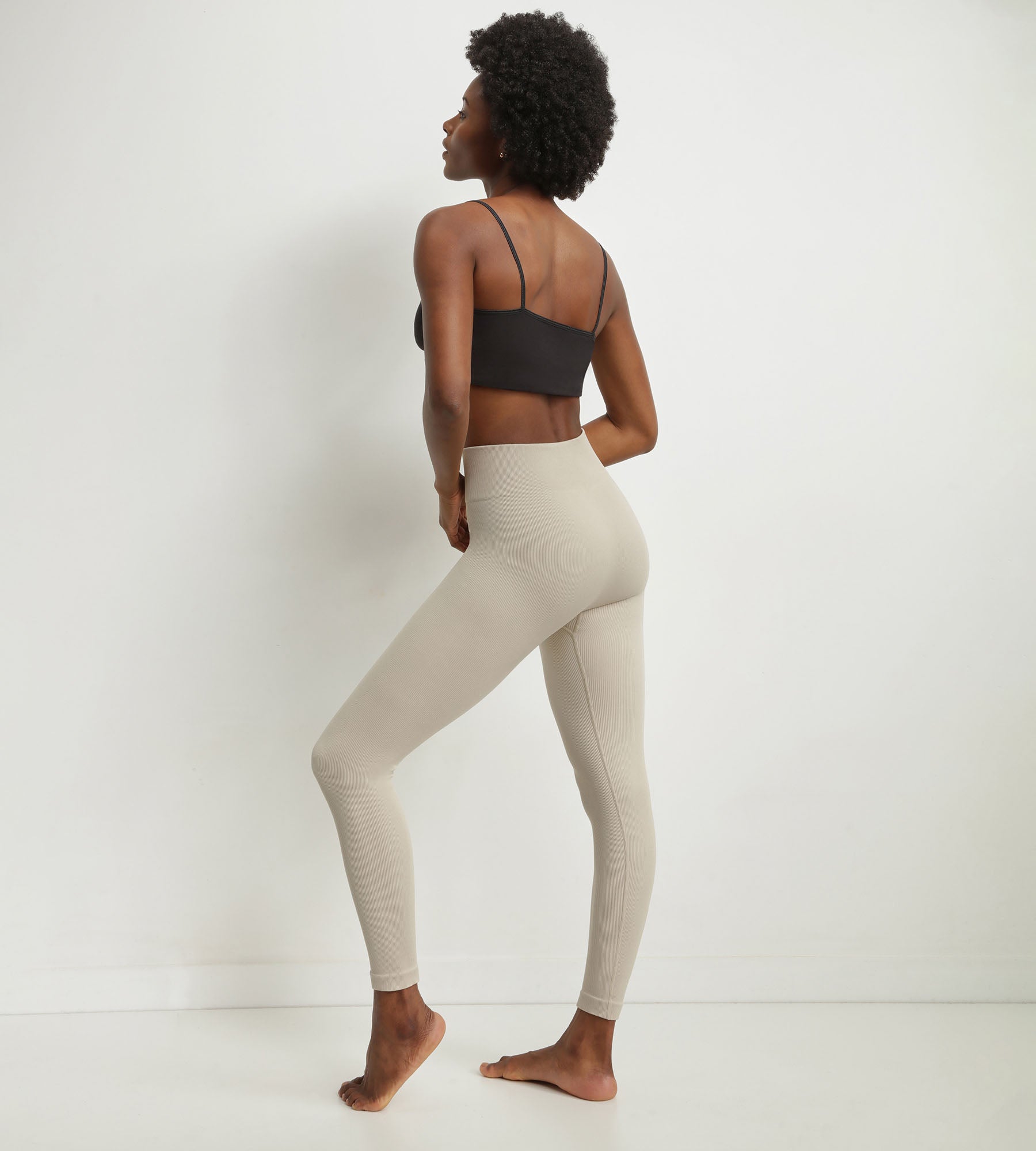 DIM Leggings da donna in maglia a costine beige Dim Comfywear