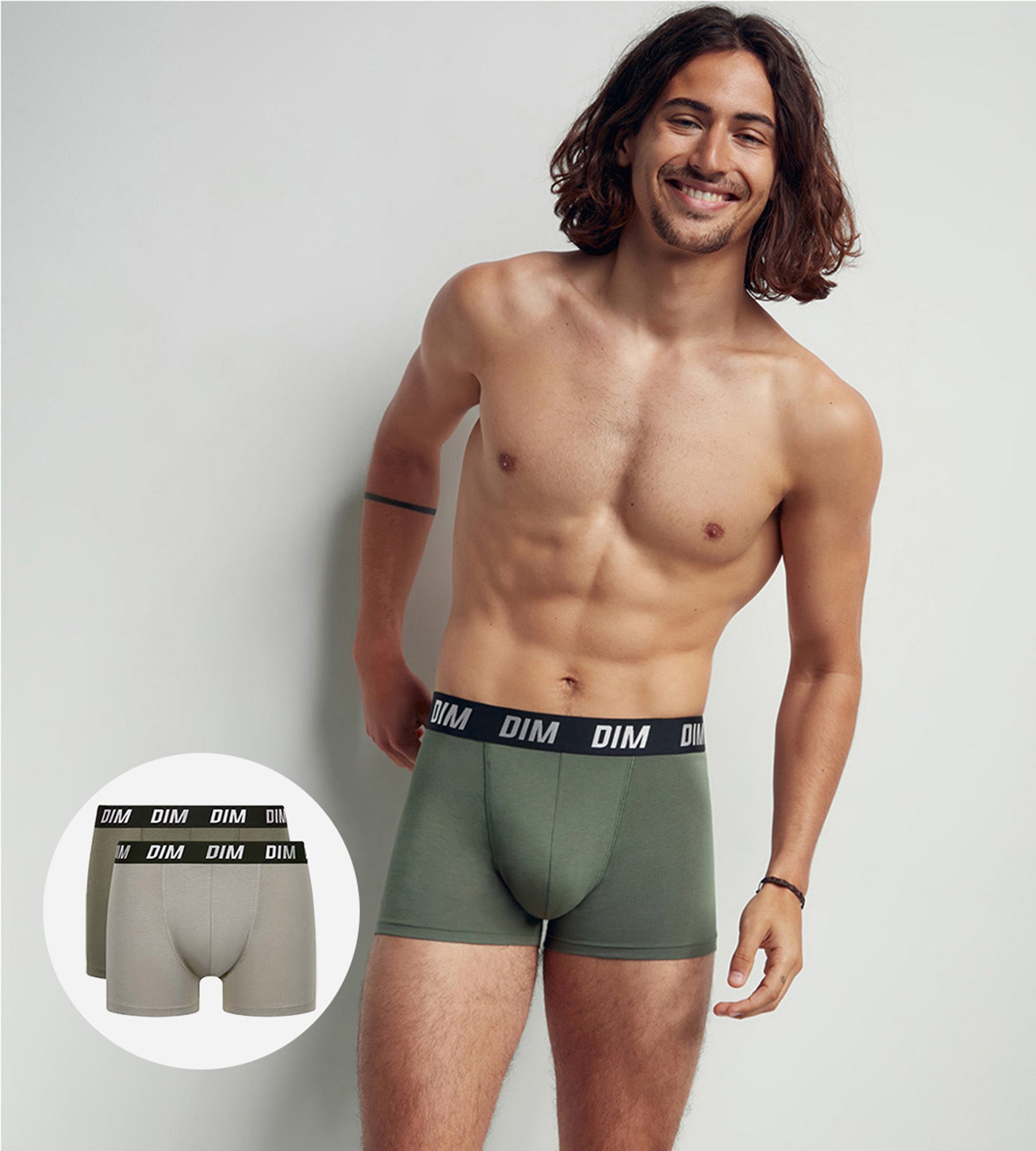 DIM Pacco da 2 boxer termoregolazione attiva Uomo Regul Activ Verde