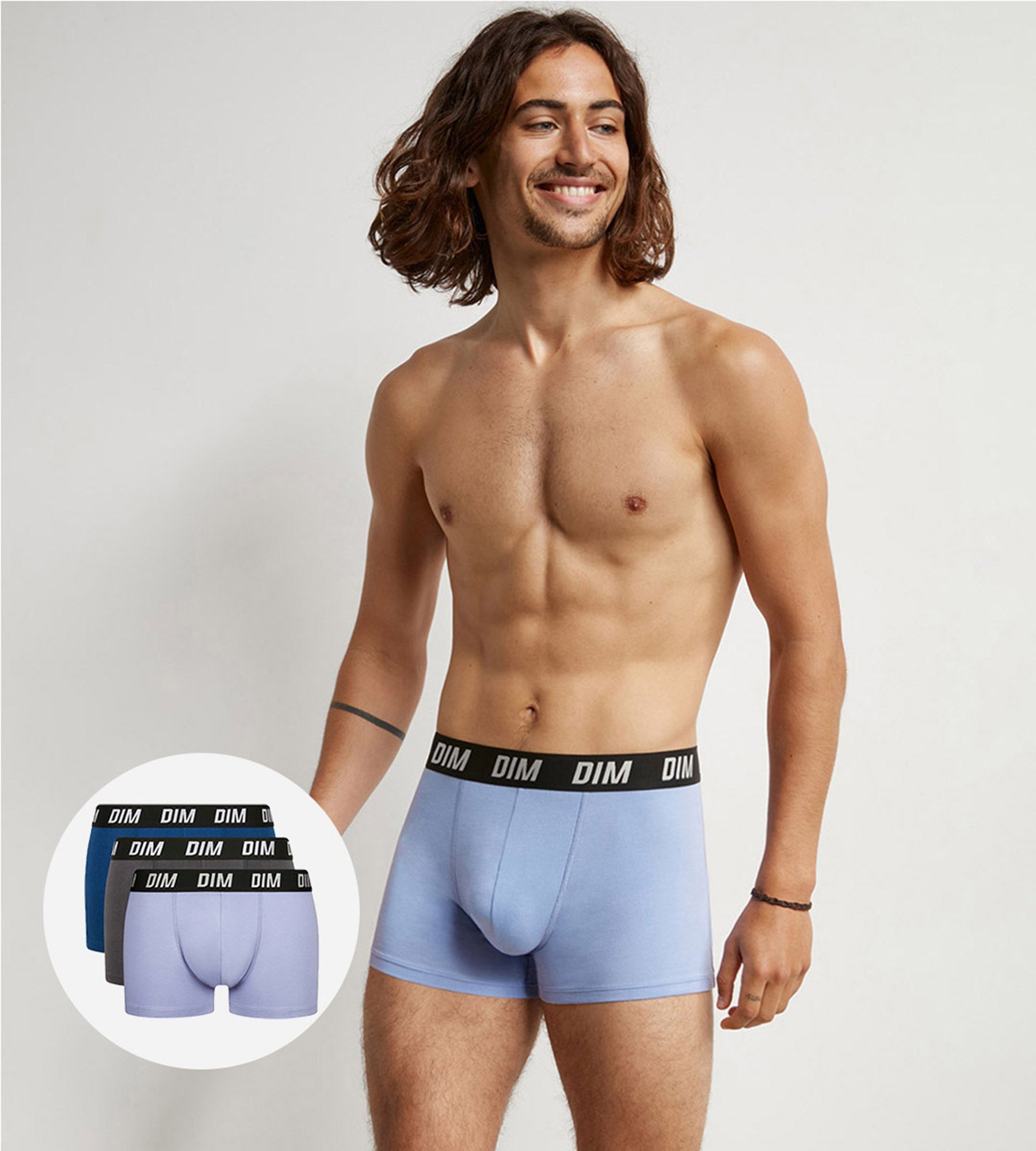 DIM Regul Activ Active Temperature Control Uomo Pacco da 3 boxer blu Parma
