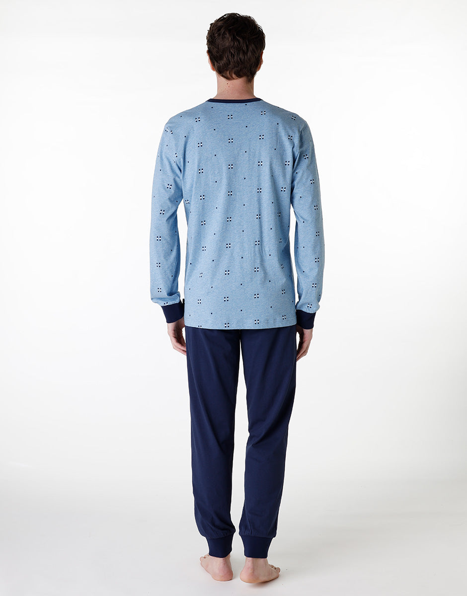DIM Pantaloncini da pigiama serafino uomo in jersey blu