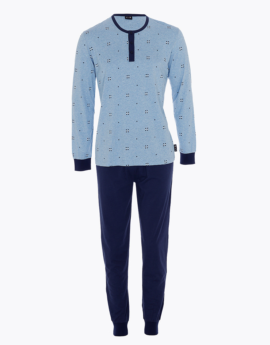 DIM Pantaloncini da pigiama serafino uomo in jersey blu