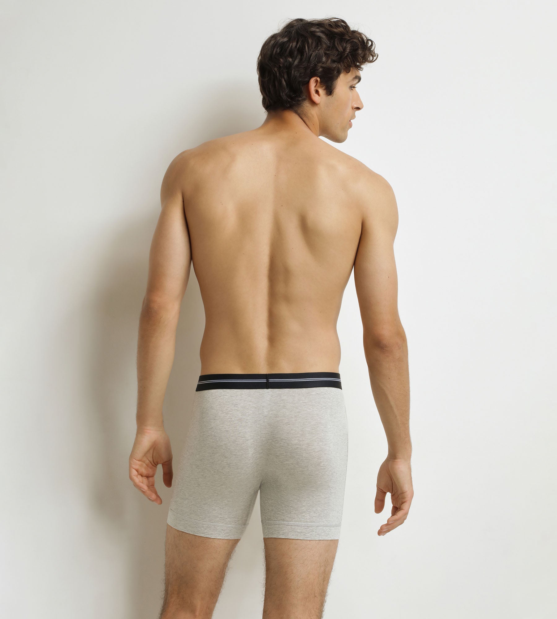 DIM Boxer lungo grigio Chiné da uomo Dim Icons