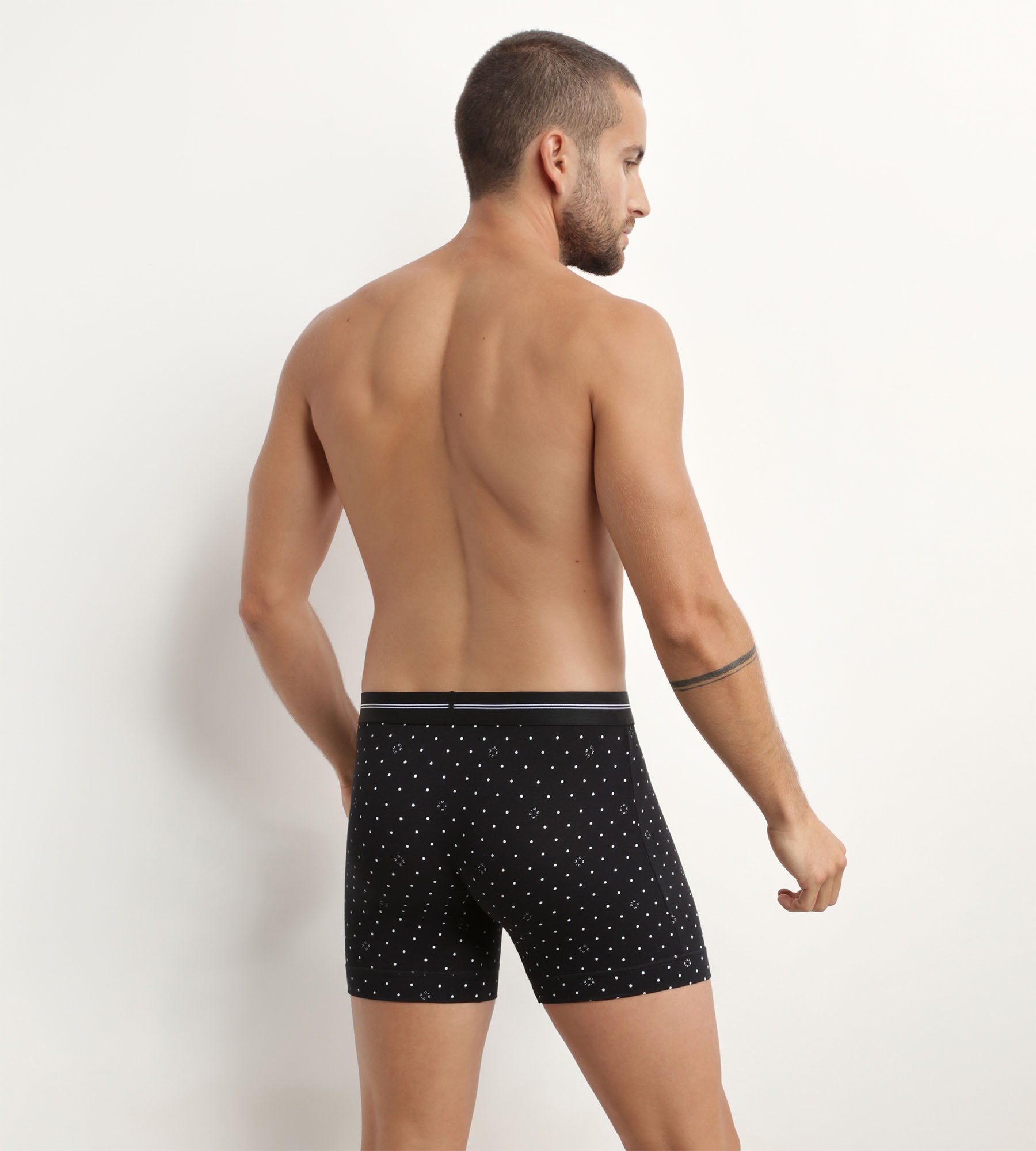 DIM Boxer uomo in cotone modal con motivo logomania Nero DIM Icons Essential