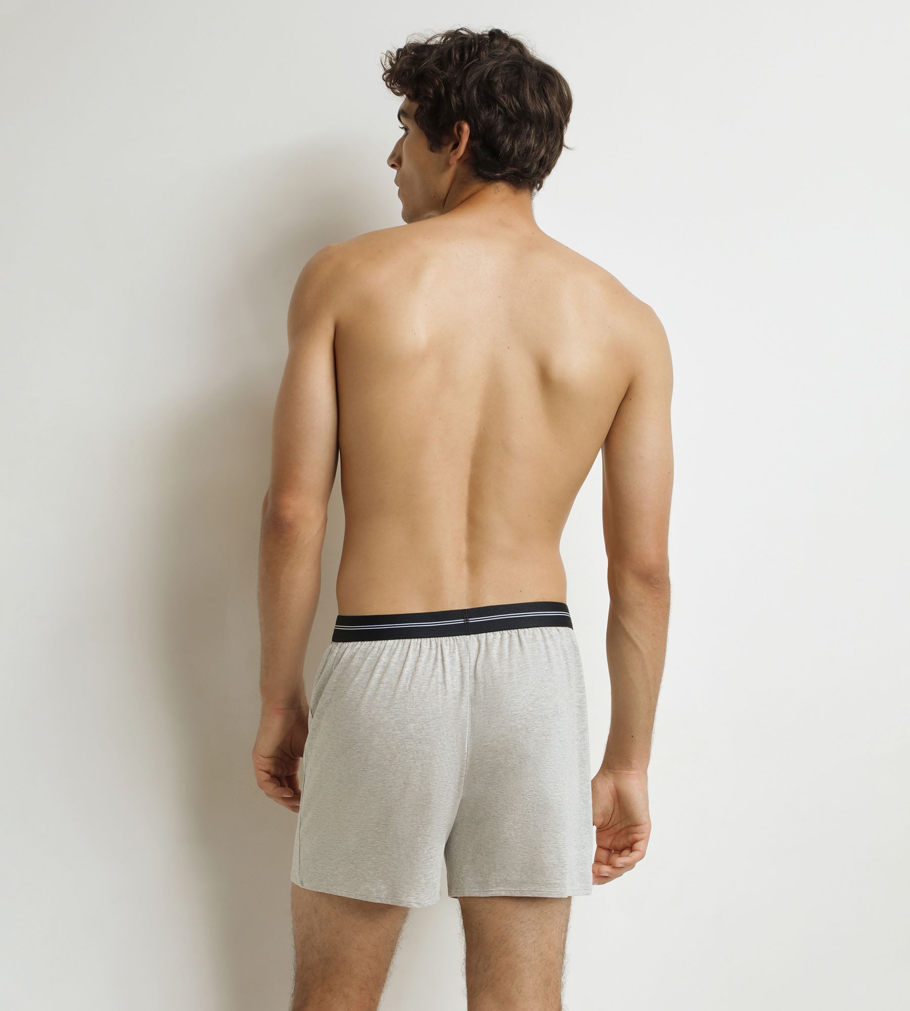DIM Boxer da uomo in cotone grigio screziato DIM Icons