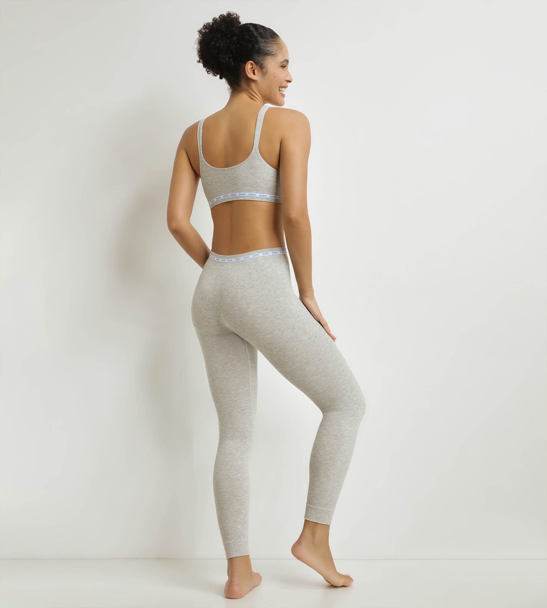 DIM Leggings donna in tessuto a coste DIM Icons Heather Grey