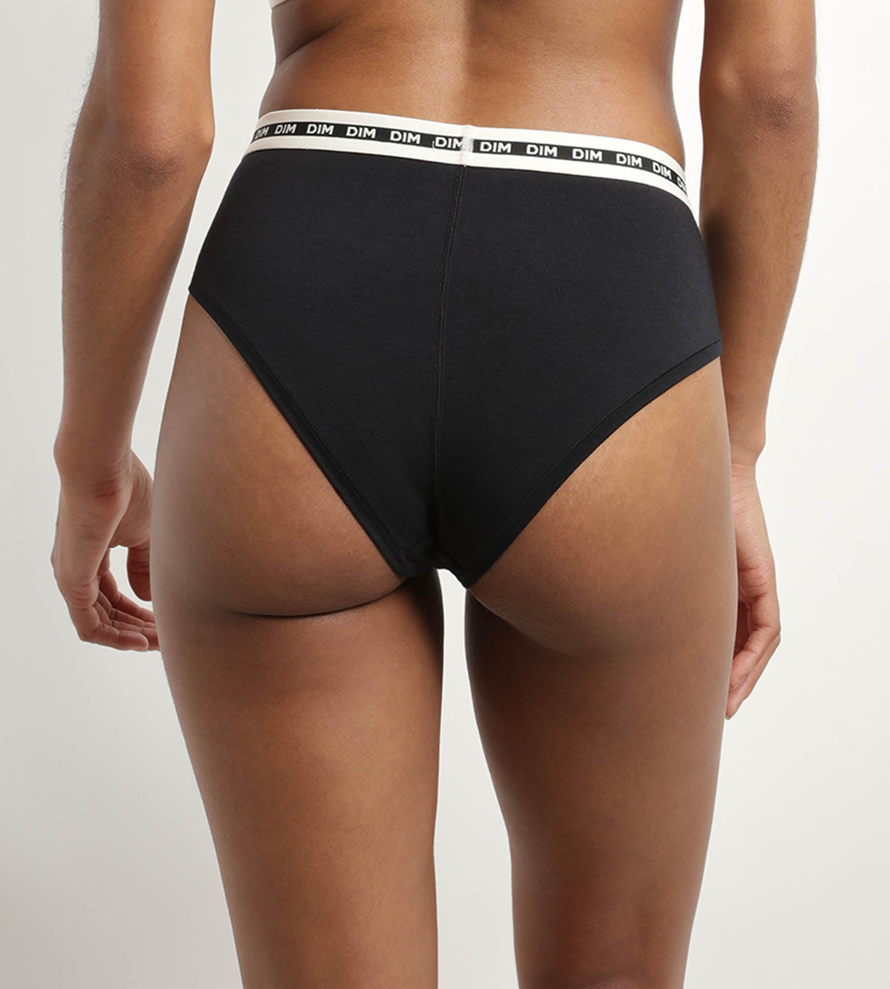 DIM Shorty donna in cotone modal nero con cintura a contrasto DIM Icons Essentiel