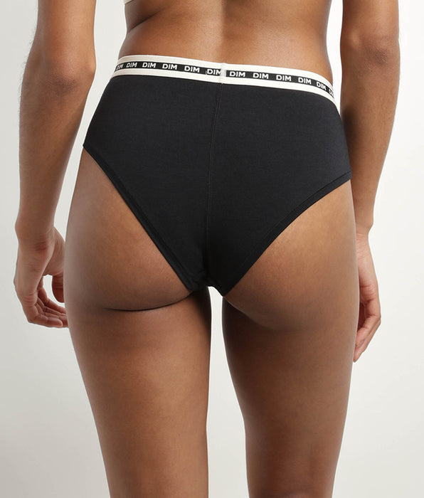 DIM Shorty donna in cotone modal nero con cintura a contrasto DIM Icons Essentiel