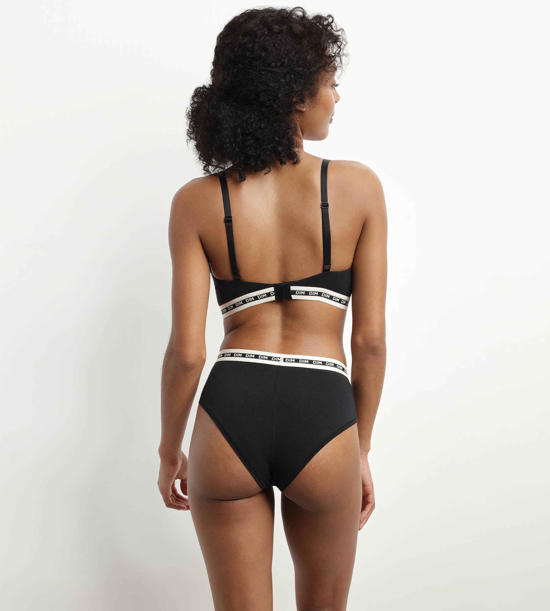DIM Shorty donna in cotone modal nero con cintura a contrasto DIM Icons Essentiel