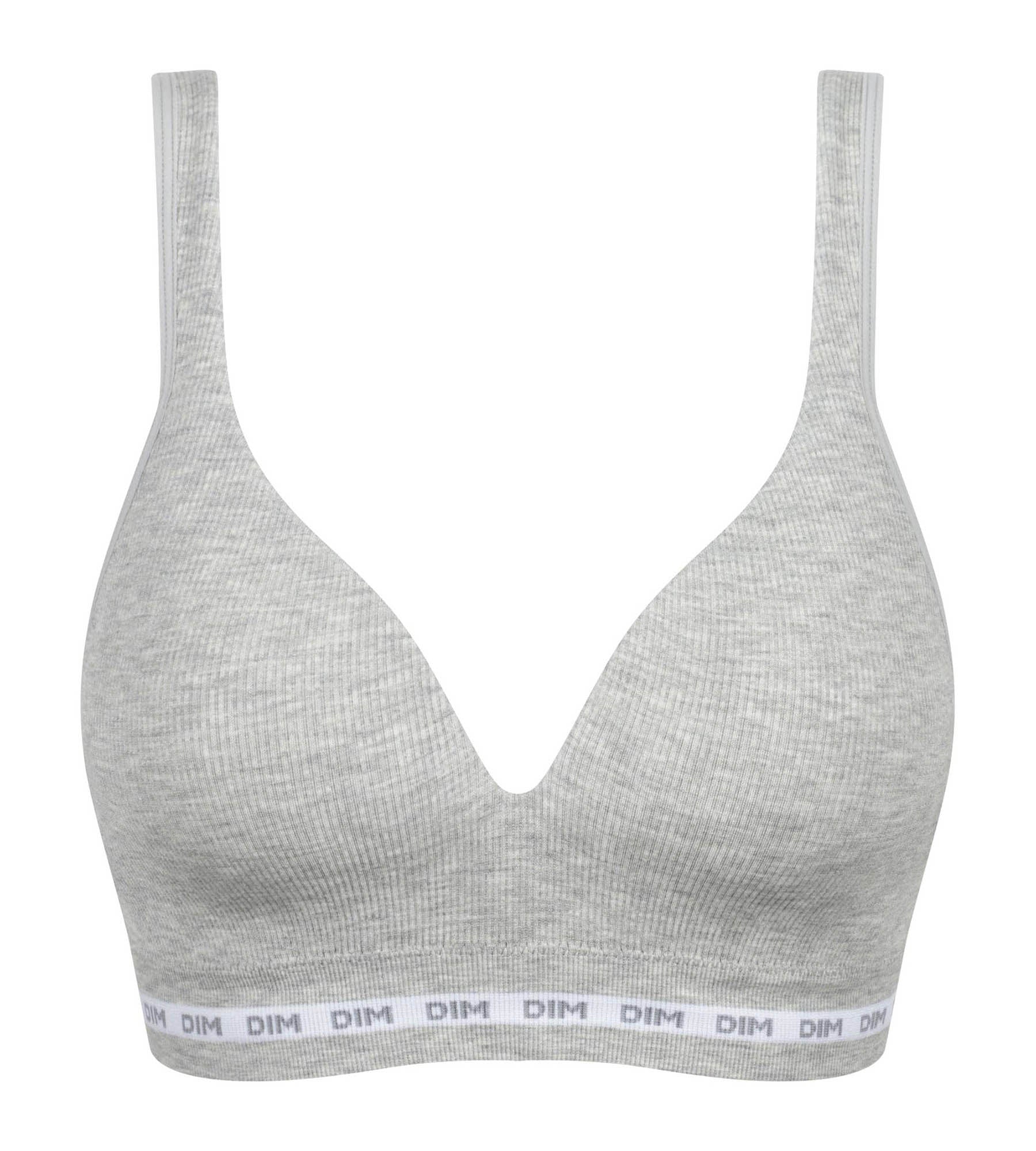 DIM Reggiseno imbottito senza ferretto Dim Icons grigio a costine