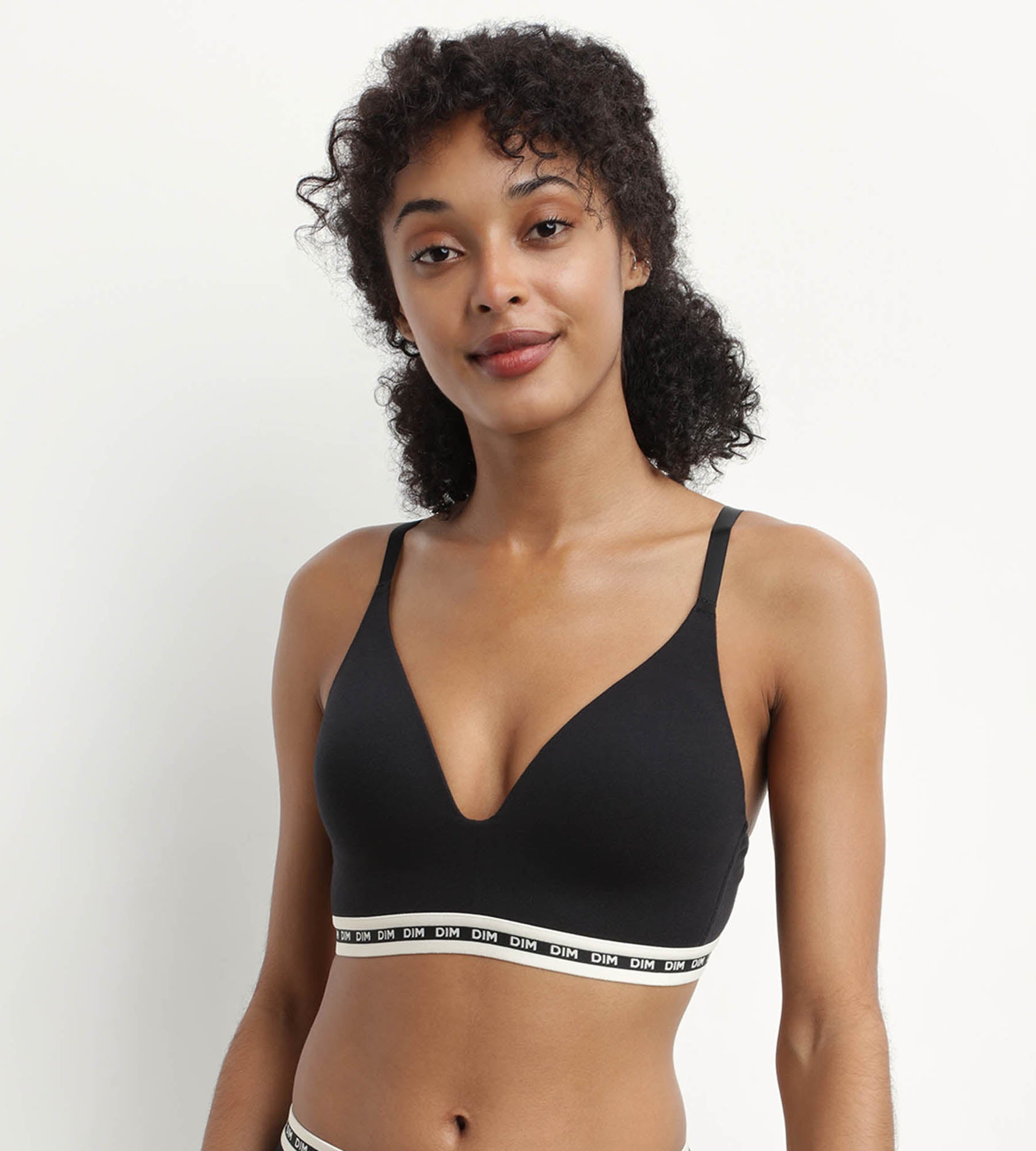 DIM Reggiseno a triangolo in cotone modal nero con coppe sagomate DIM Icons