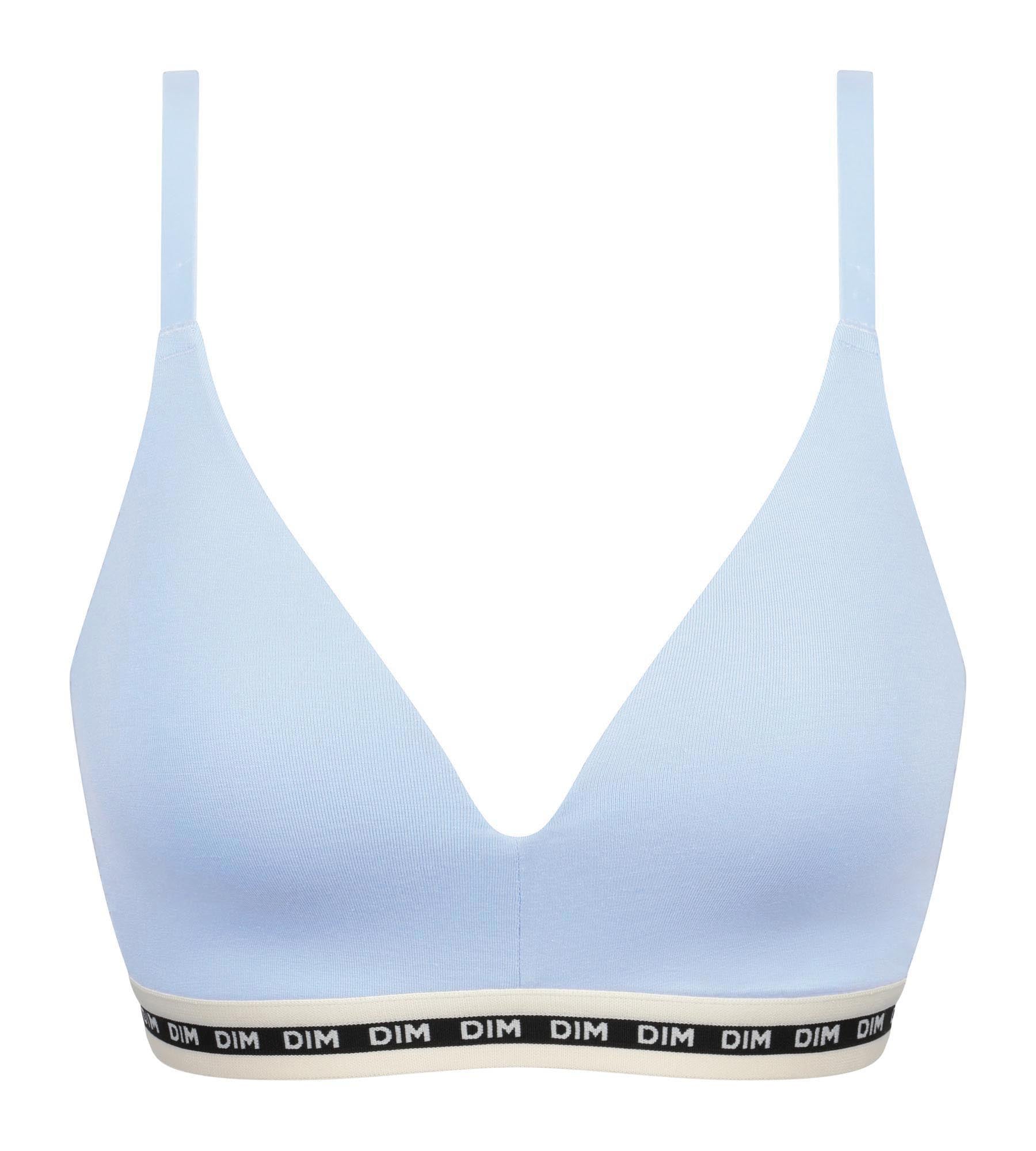 DIM Reggiseno a triangolo in cotone modal blu con coppe sagomate DIM Icons