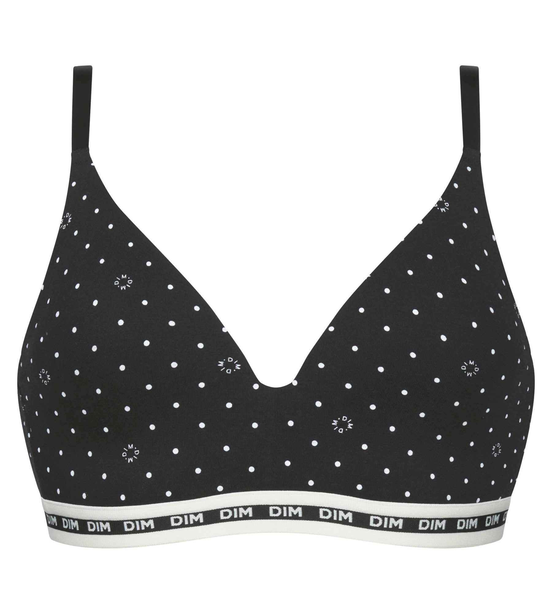 DIM Reggiseno a triangolo in cotone modal nero con pois Dim Icons