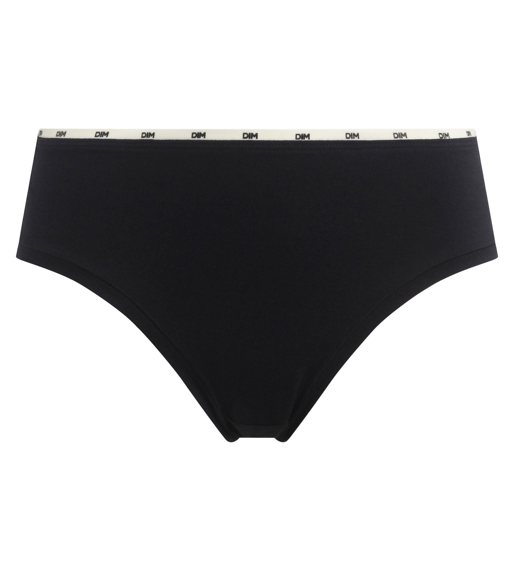 DIM Slip donna in cotone modal nero con profili beige DIM Icons Essentiel