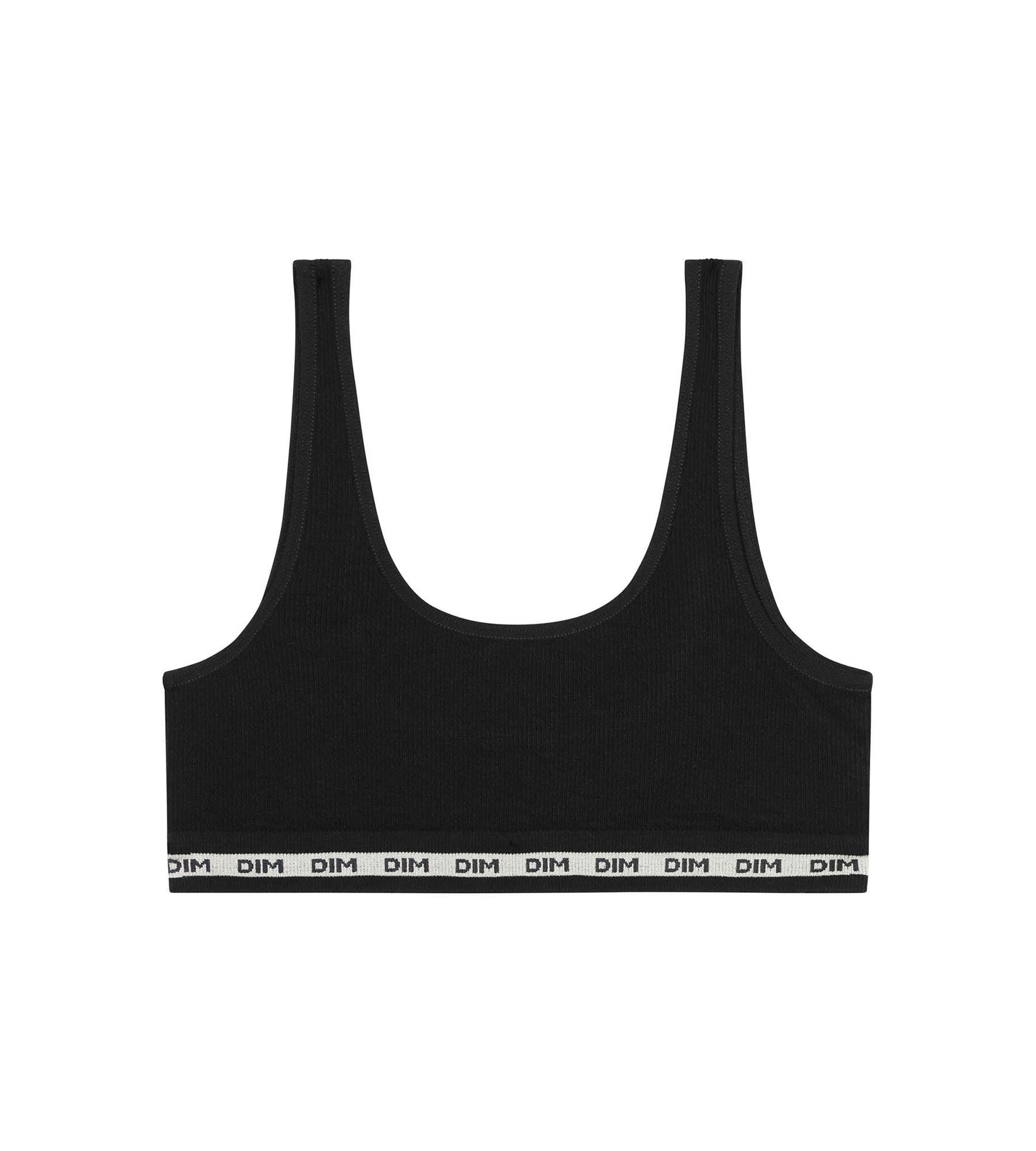 DIM Reggiseno a coste nero da bambina DIM Icons
