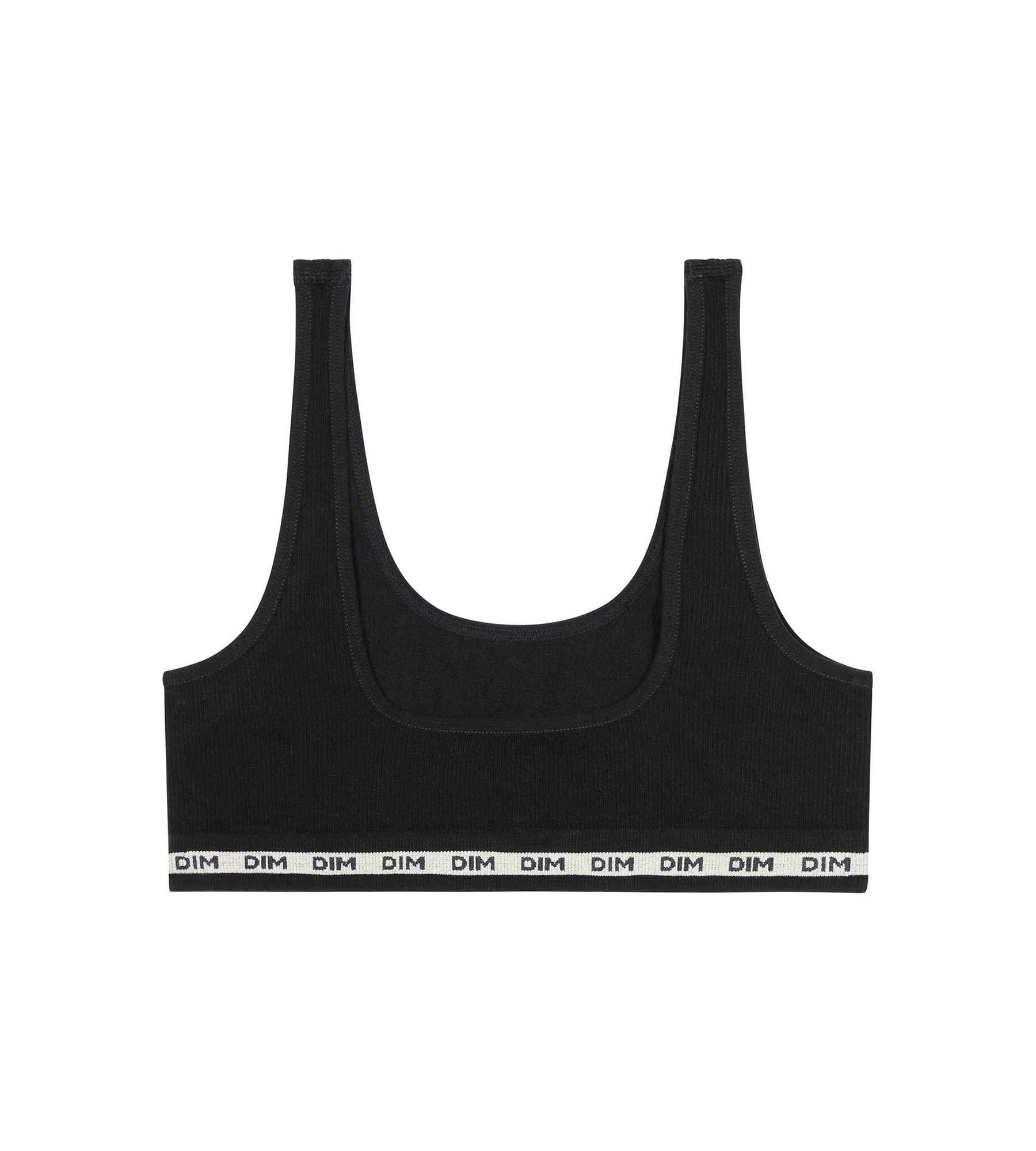 DIM Reggiseno a coste nero da bambina DIM Icons