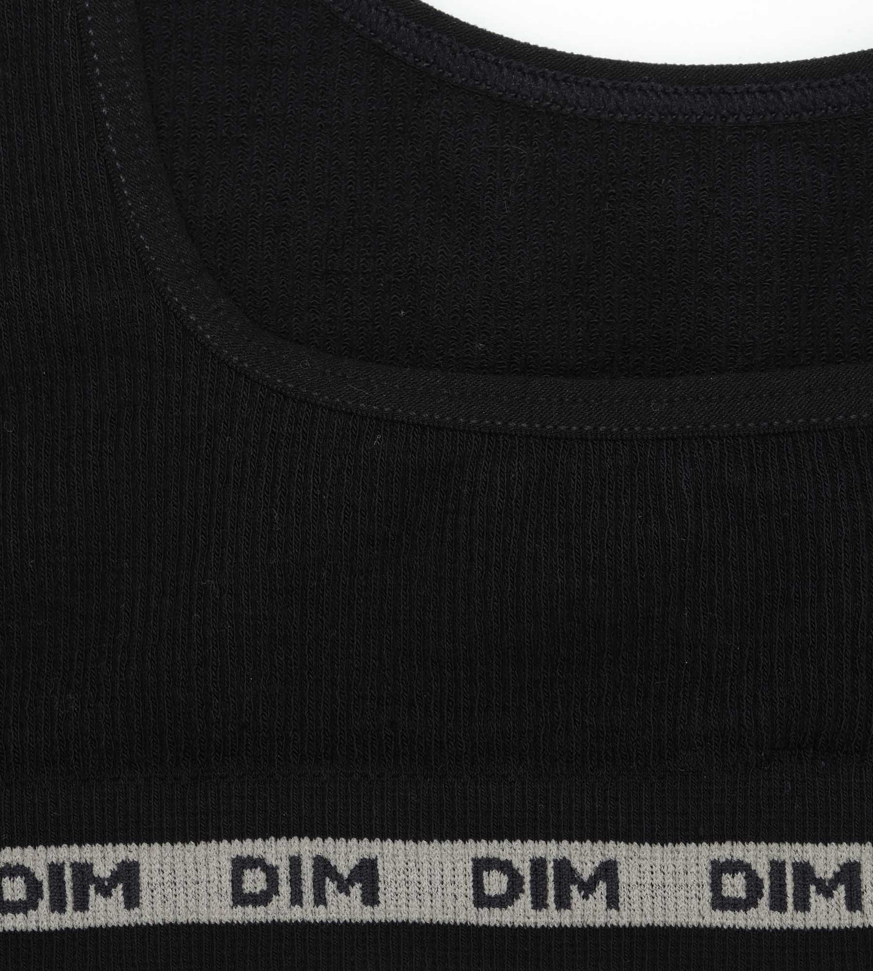 DIM Reggiseno a coste nero da bambina DIM Icons