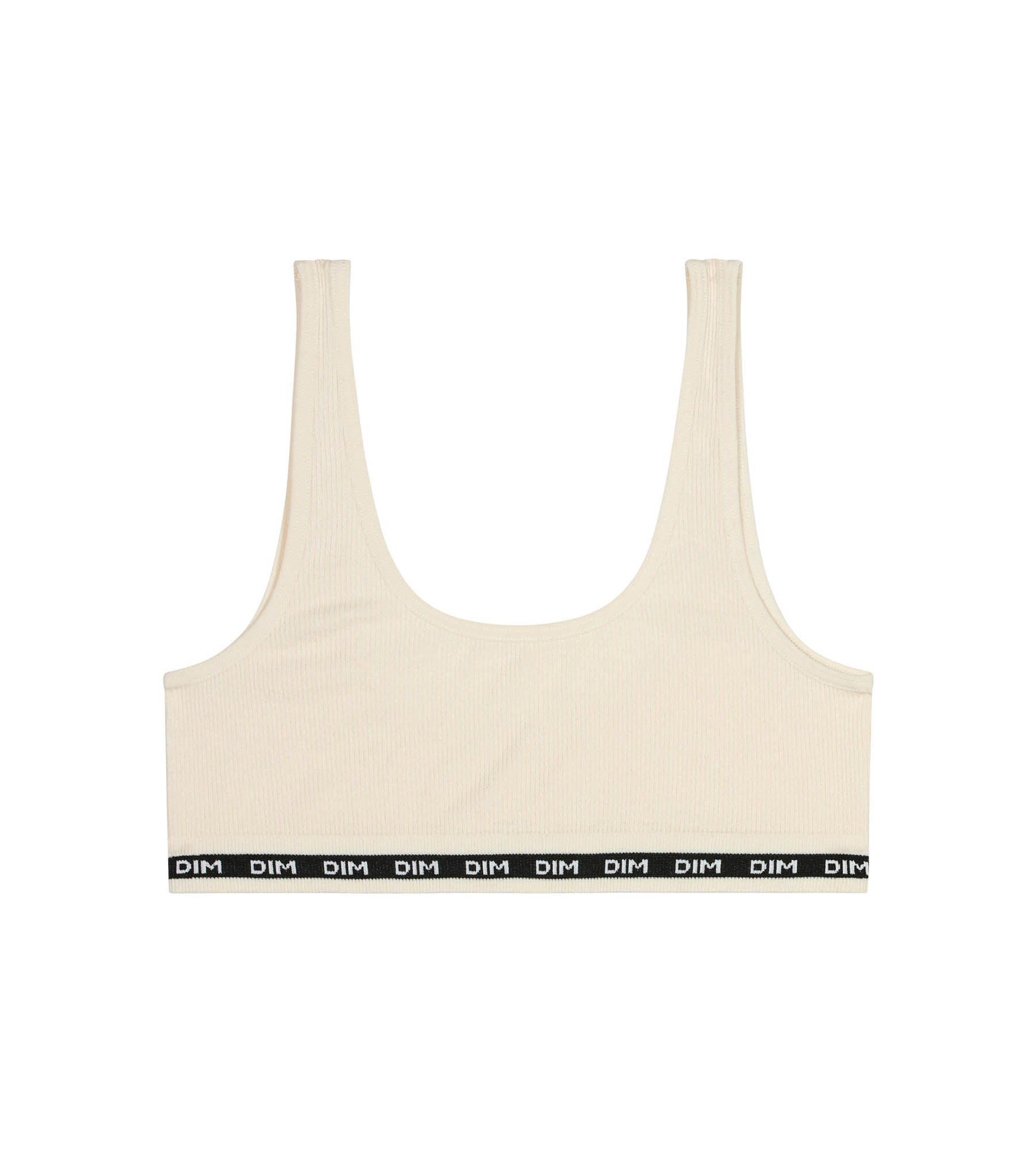 DIM Reggiseno da bambina a coste beige avorio DIM Icons