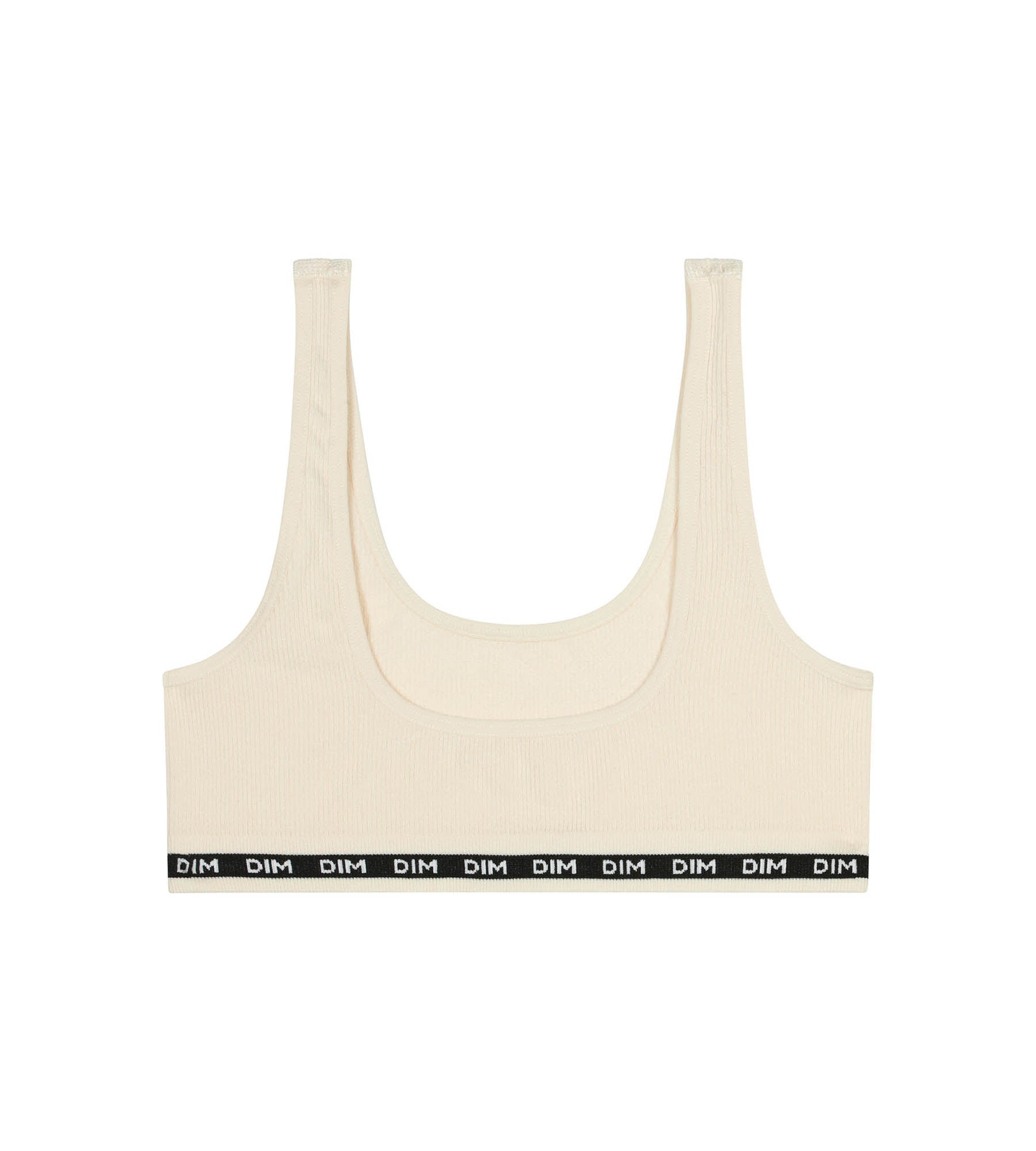 DIM Reggiseno da bambina a coste beige avorio DIM Icons
