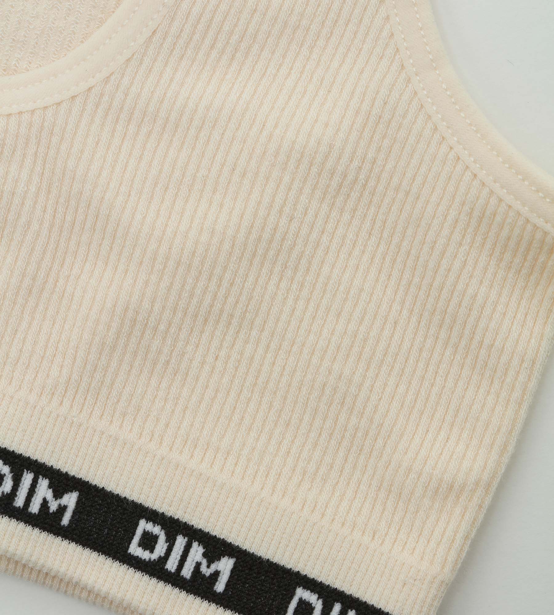 DIM Reggiseno da bambina a coste beige avorio DIM Icons