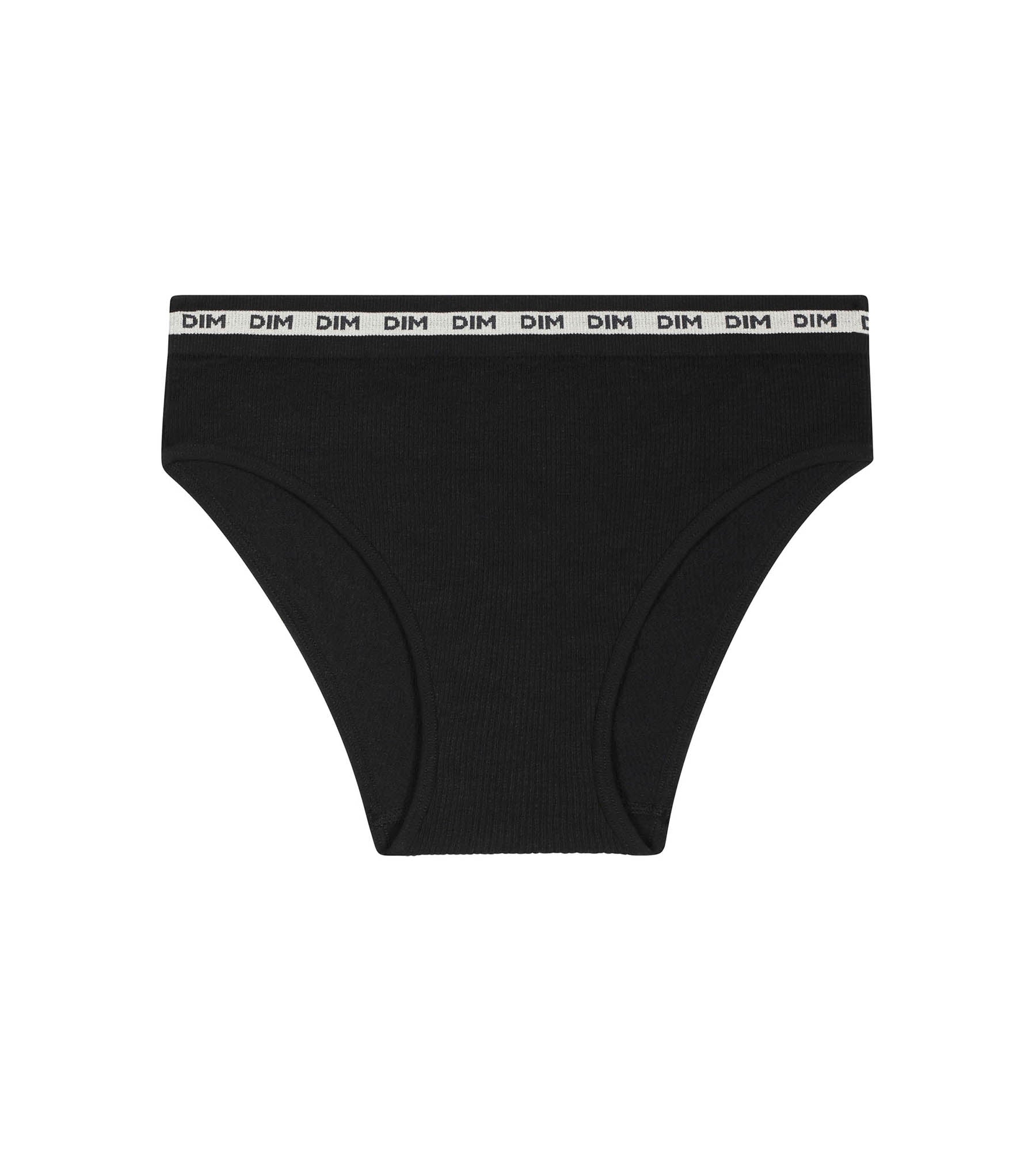 DIM Slip bambina a costine nero con cintura beige Dim Icons