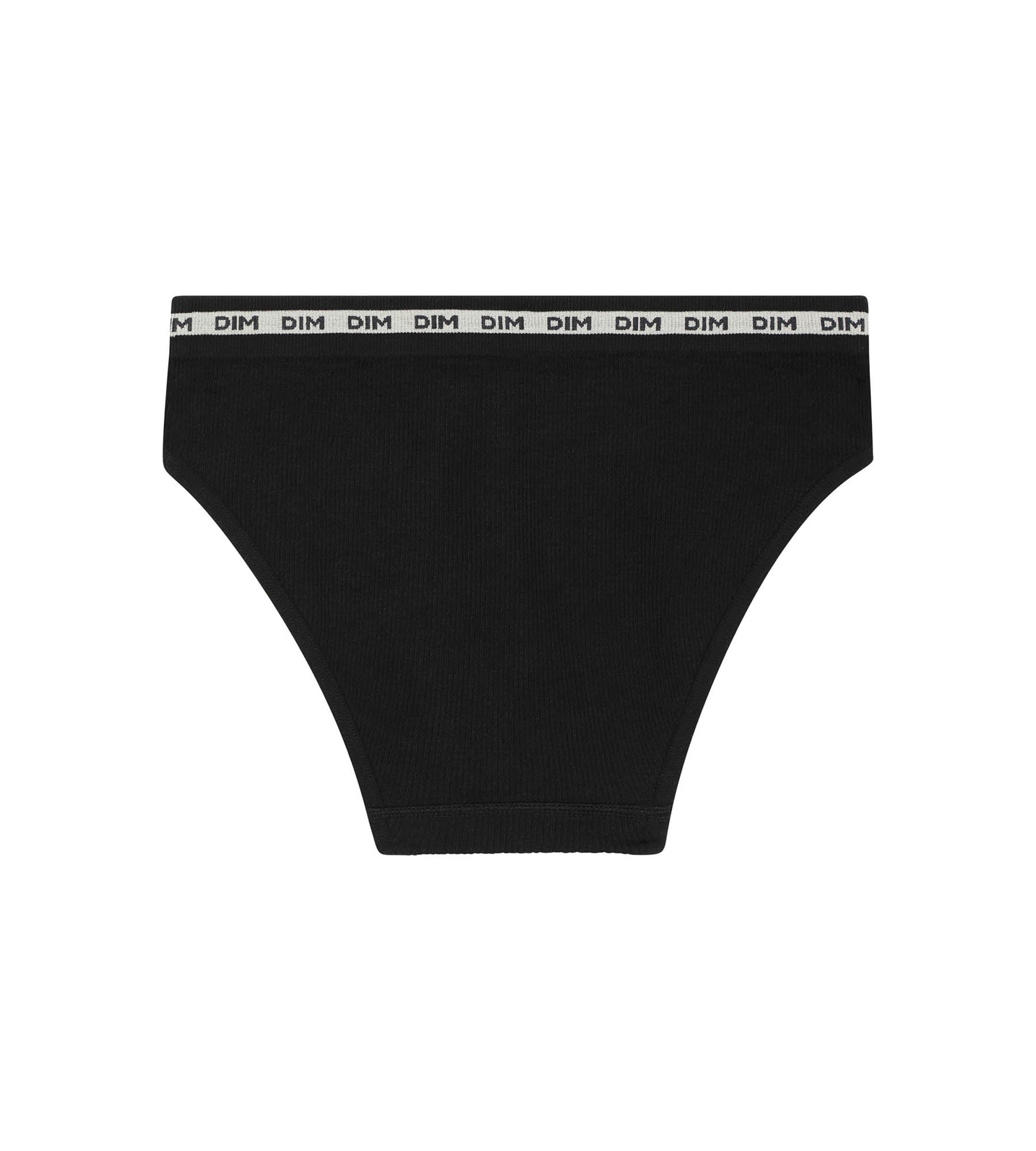 DIM Slip bambina a costine nero con cintura beige Dim Icons