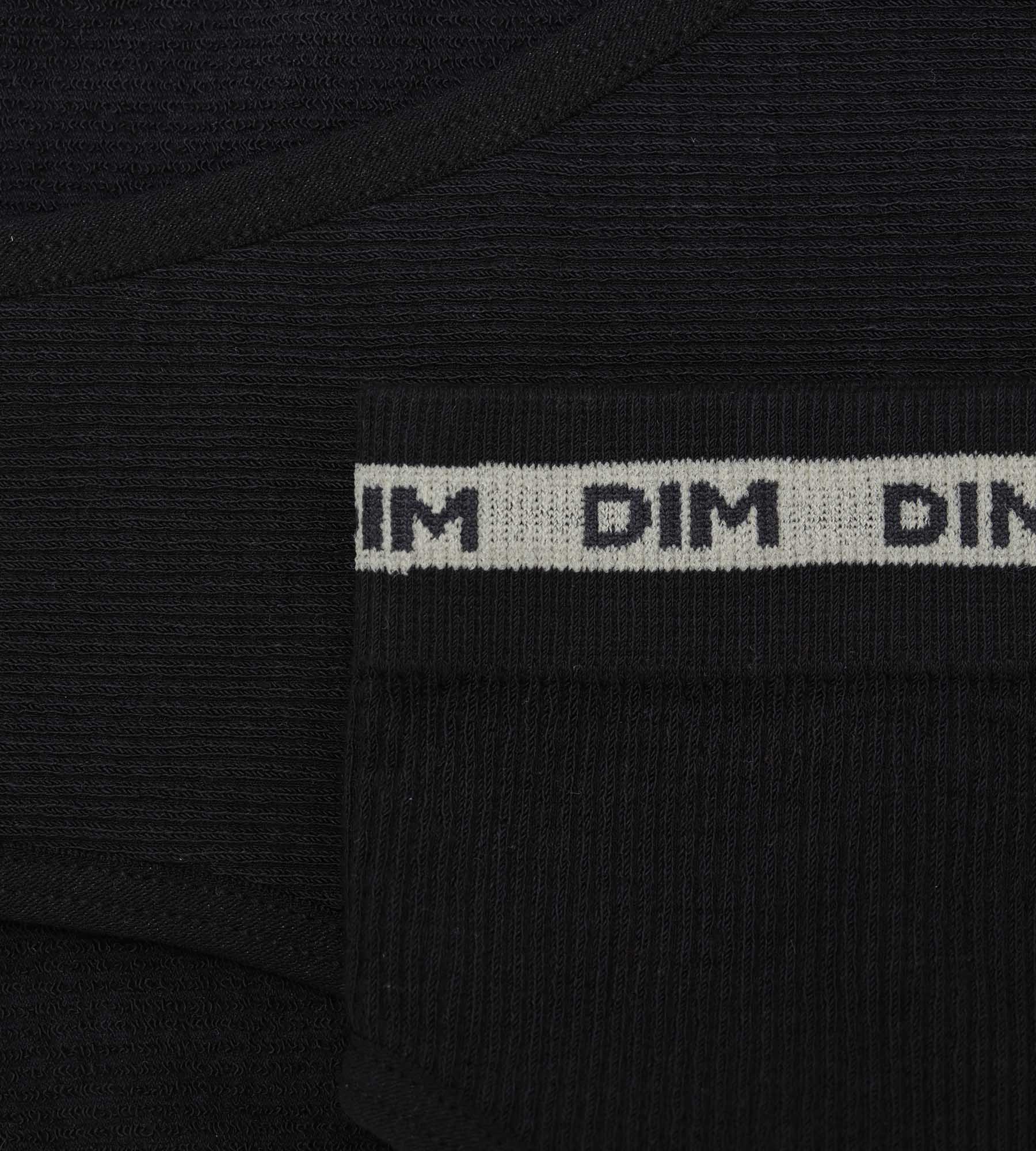 DIM Slip bambina a costine nero con cintura beige Dim Icons