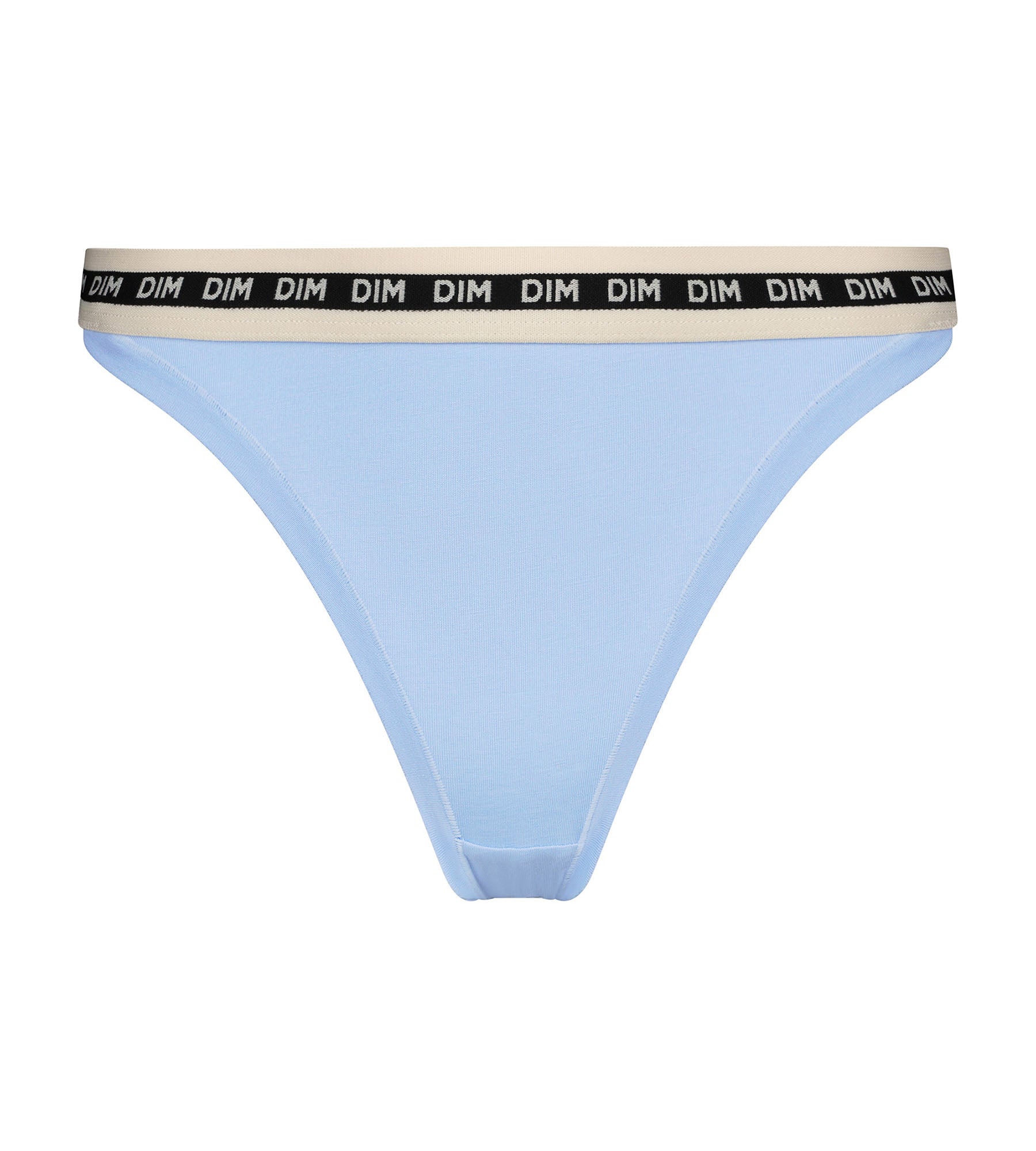DIM Tanga in cotone modal blu con cintura a contrasto DIM Icons Essentiel