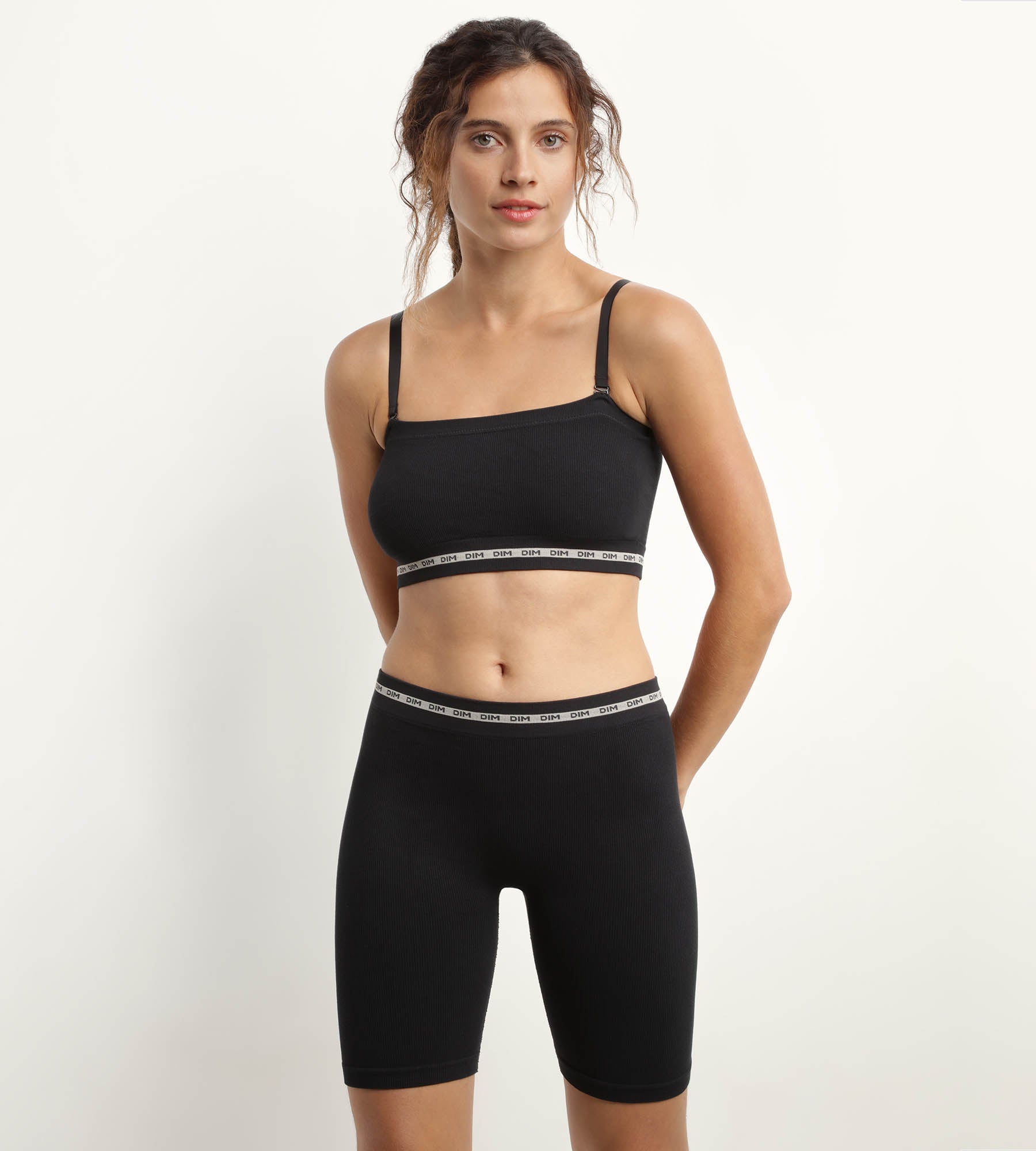 DIM Reggiseno a bandeau in poliammide modale nero senza ferretto DIM Icons Seamless