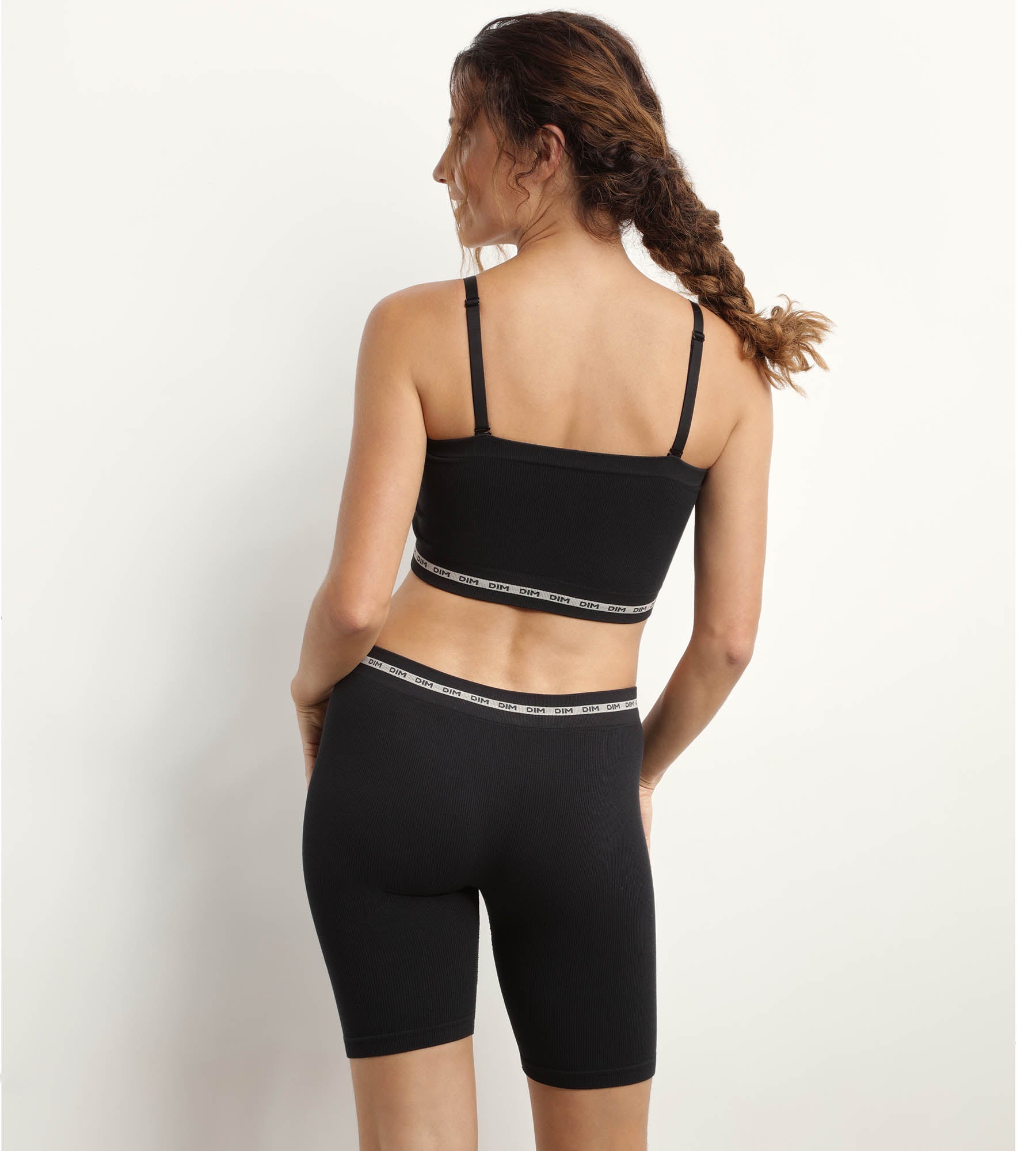 DIM Reggiseno a bandeau in poliammide modale nero senza ferretto DIM Icons Seamless