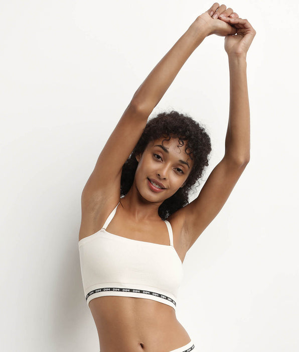DIM Reggiseno a fascia beige in poliammide modale con ferretto DIM Icons Seamless