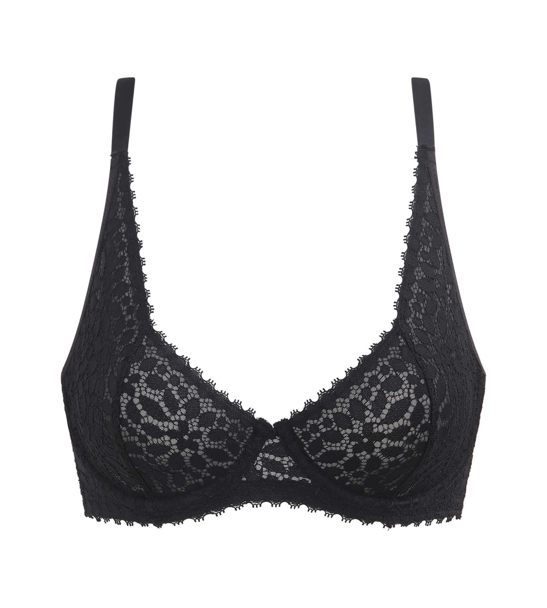 DIM Reggiseno con ferretto in pizzo floreale Nero Daily Dentelle