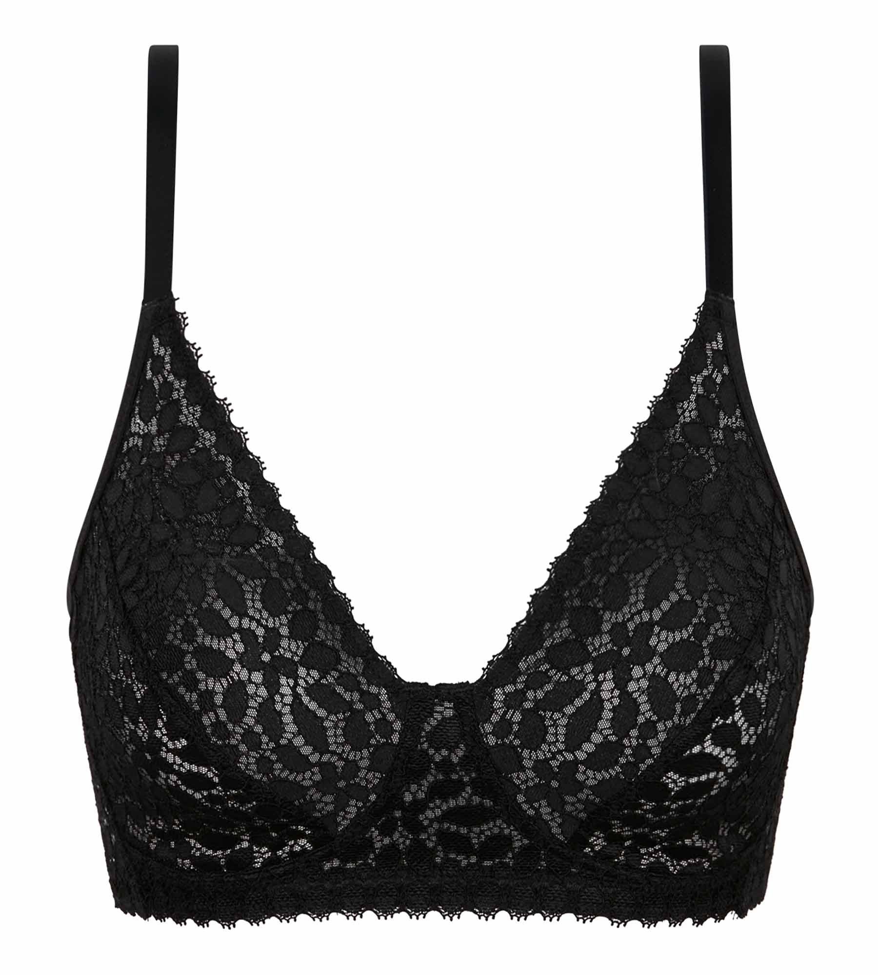 DIM Reggiseno floreale a triangolo senza ferretto Nero Daily Dentelle