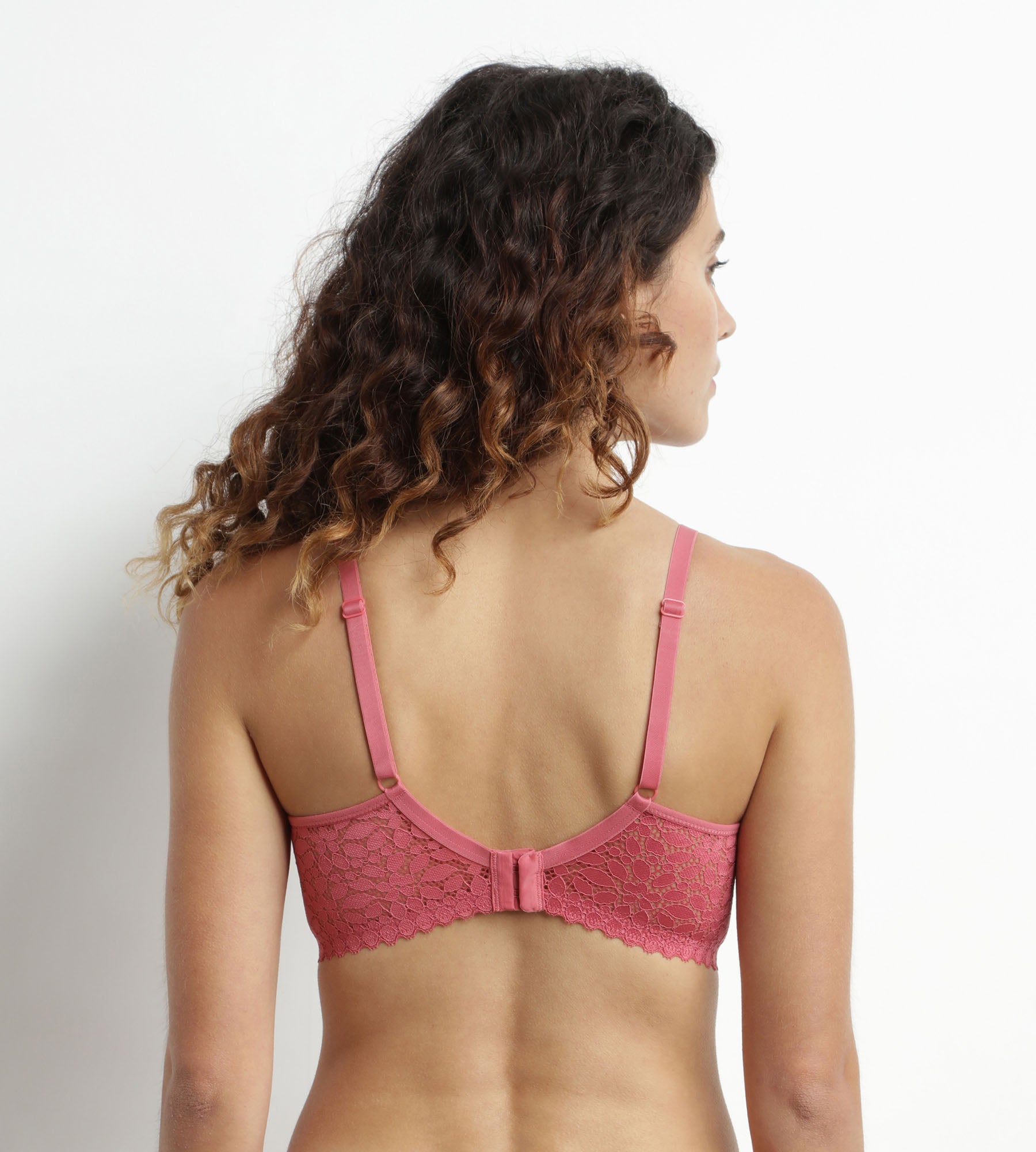 DIM Reggiseno a triangolo senza ferretto con pizzo floreale Rose Daily Dentelle