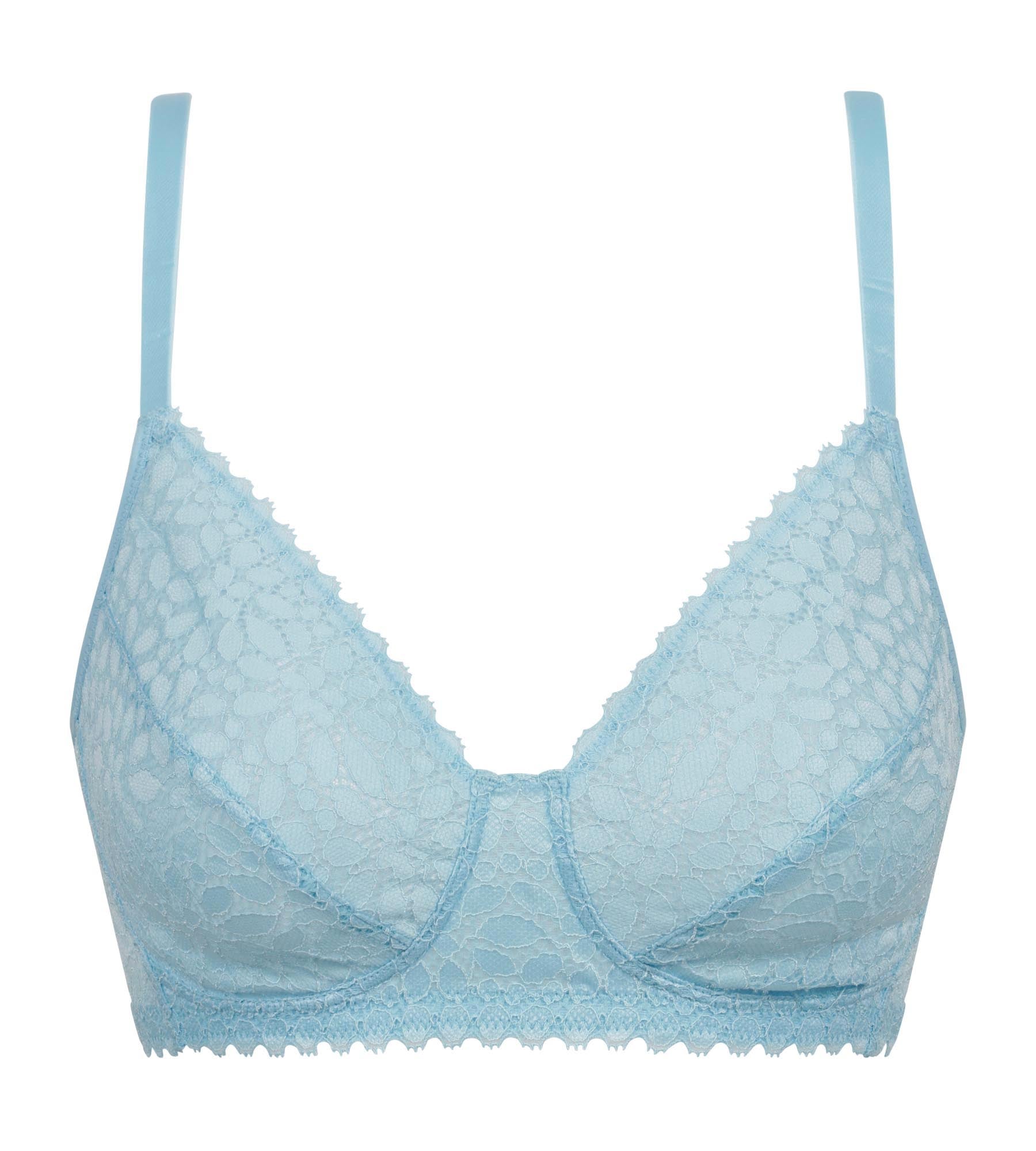 DIM Reggiseno a triangolo con pizzo floreale blu Daily Dentelle