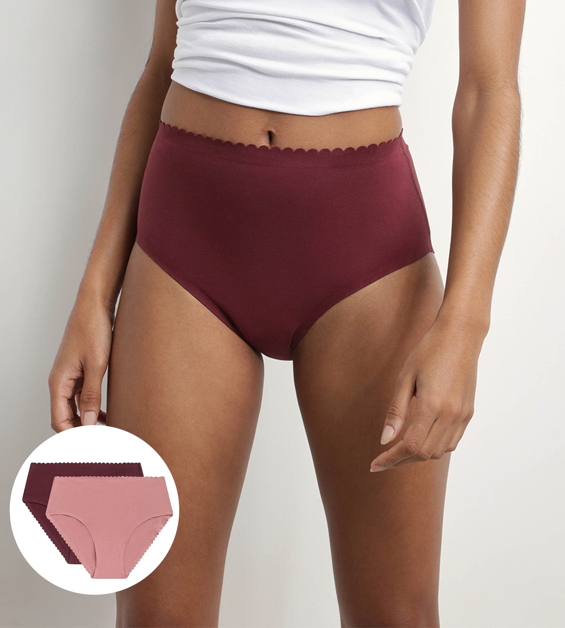DIM Body Touch Easy Pacco da 2 slip in cotone elasticizzato rosa rubino