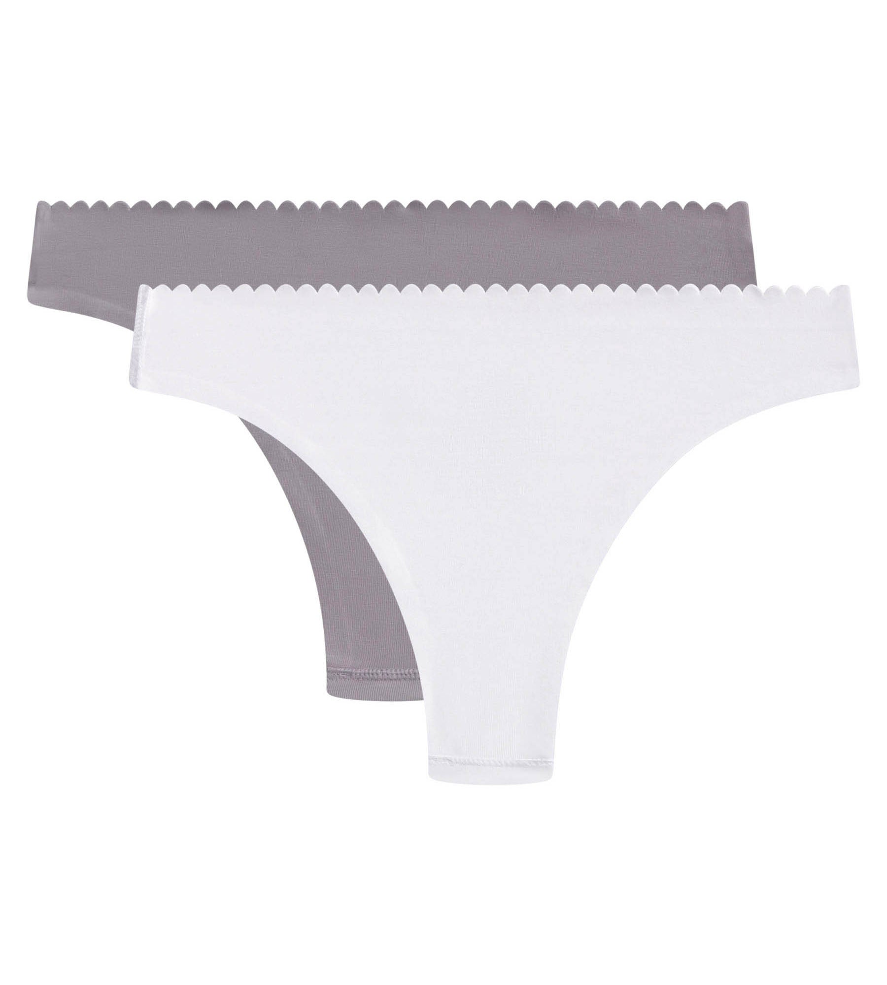 DIM Pacco da 2 tanga da donna grigio e bianco Body Touch Easy