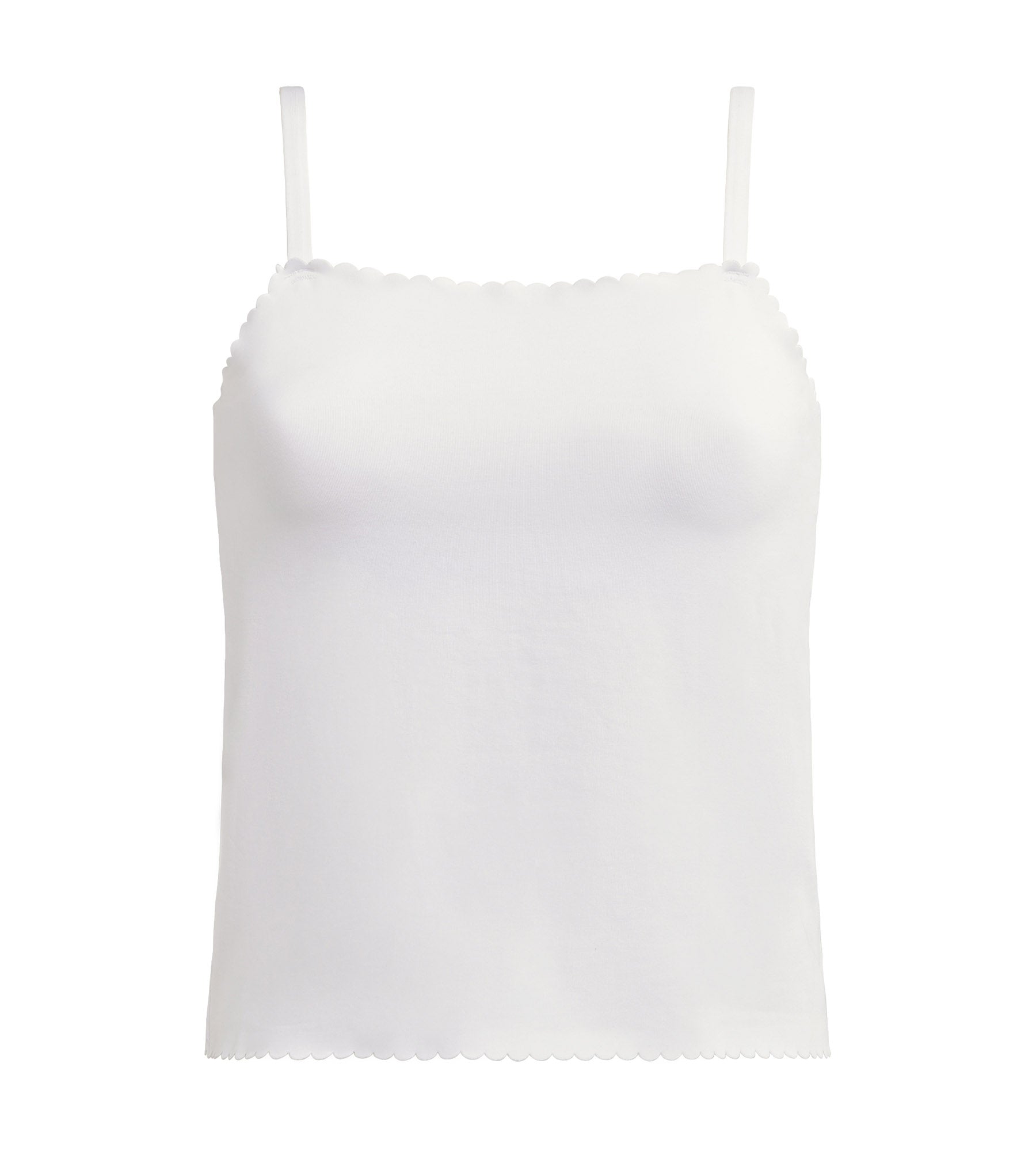 DIM Body Touch Easy Top donna bianco in cotone elasticizzato senza cuciture