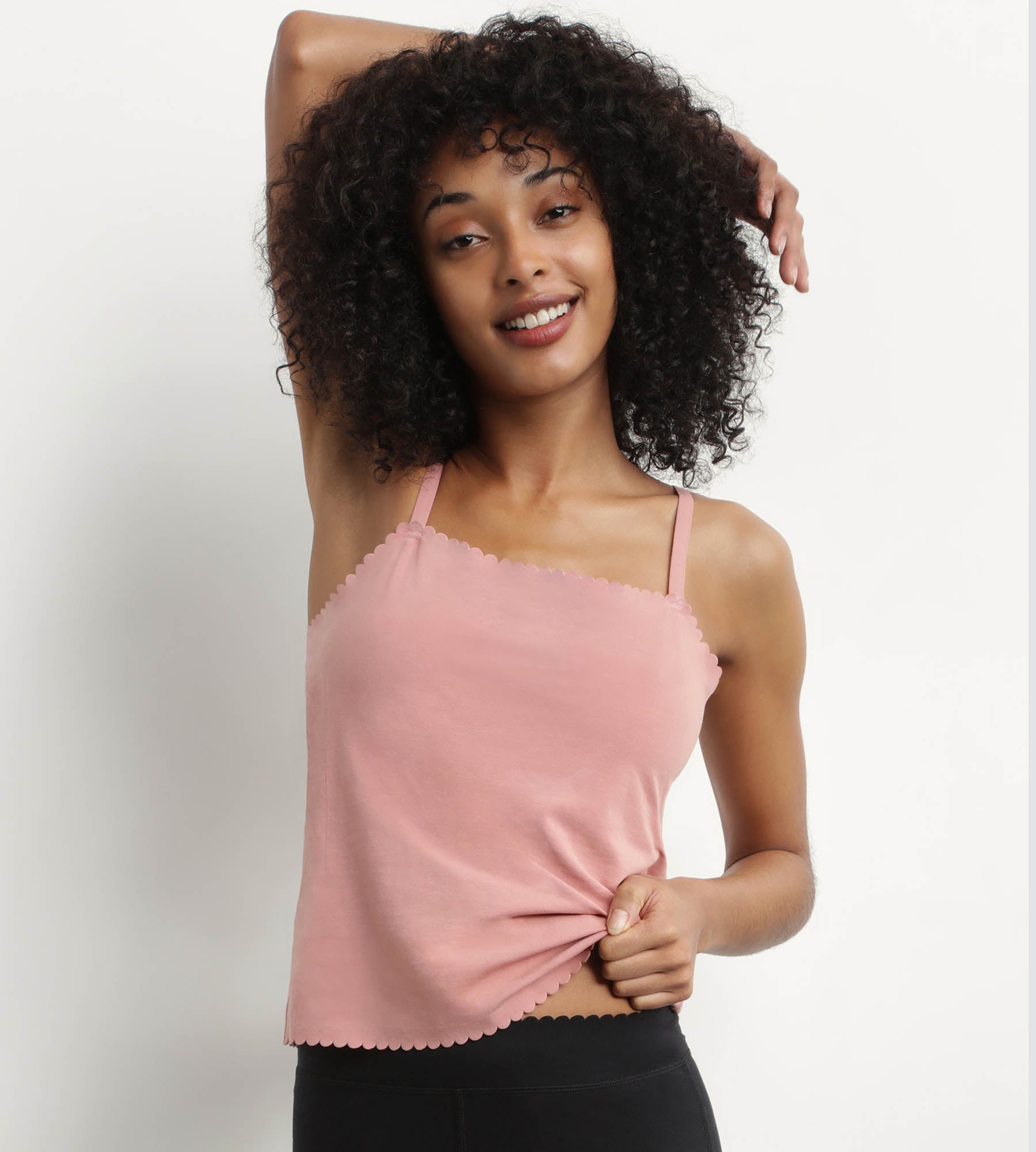 DIM Top donna in cotone elasticizzato senza cuciture Rose Ombre Body Touch Easy