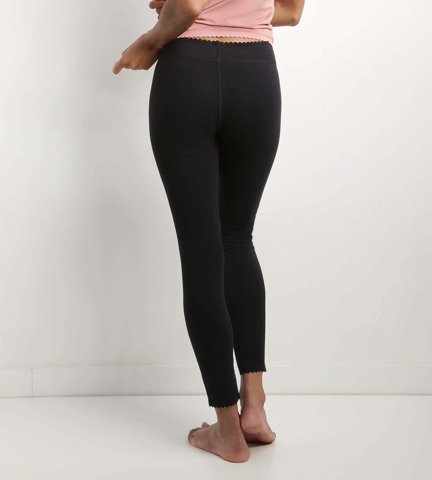 DIM Leggings donna in cotone elasticizzato coprente Nero Body Touch Easy