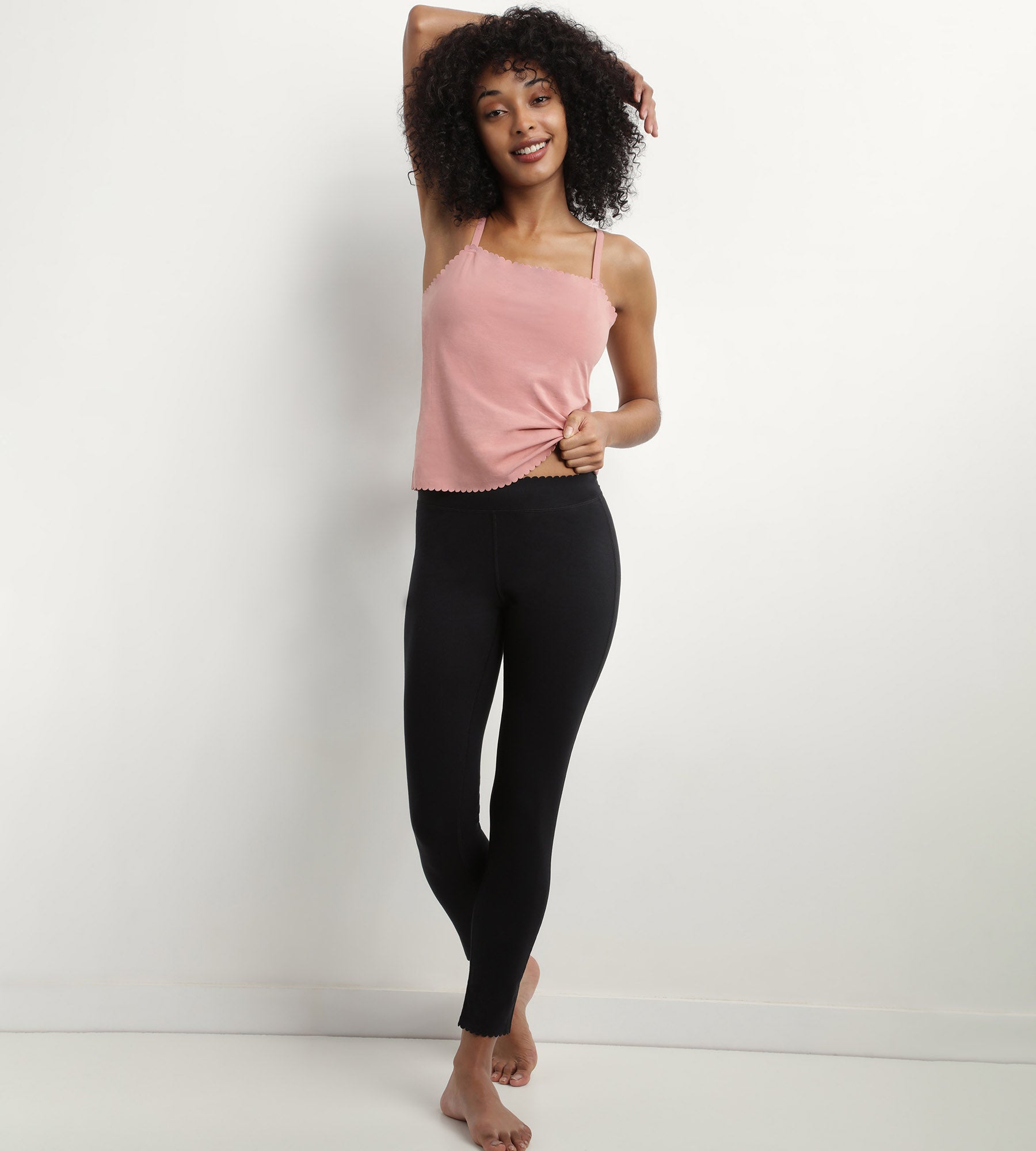 DIM Leggings donna in cotone elasticizzato coprente Nero Body Touch Easy