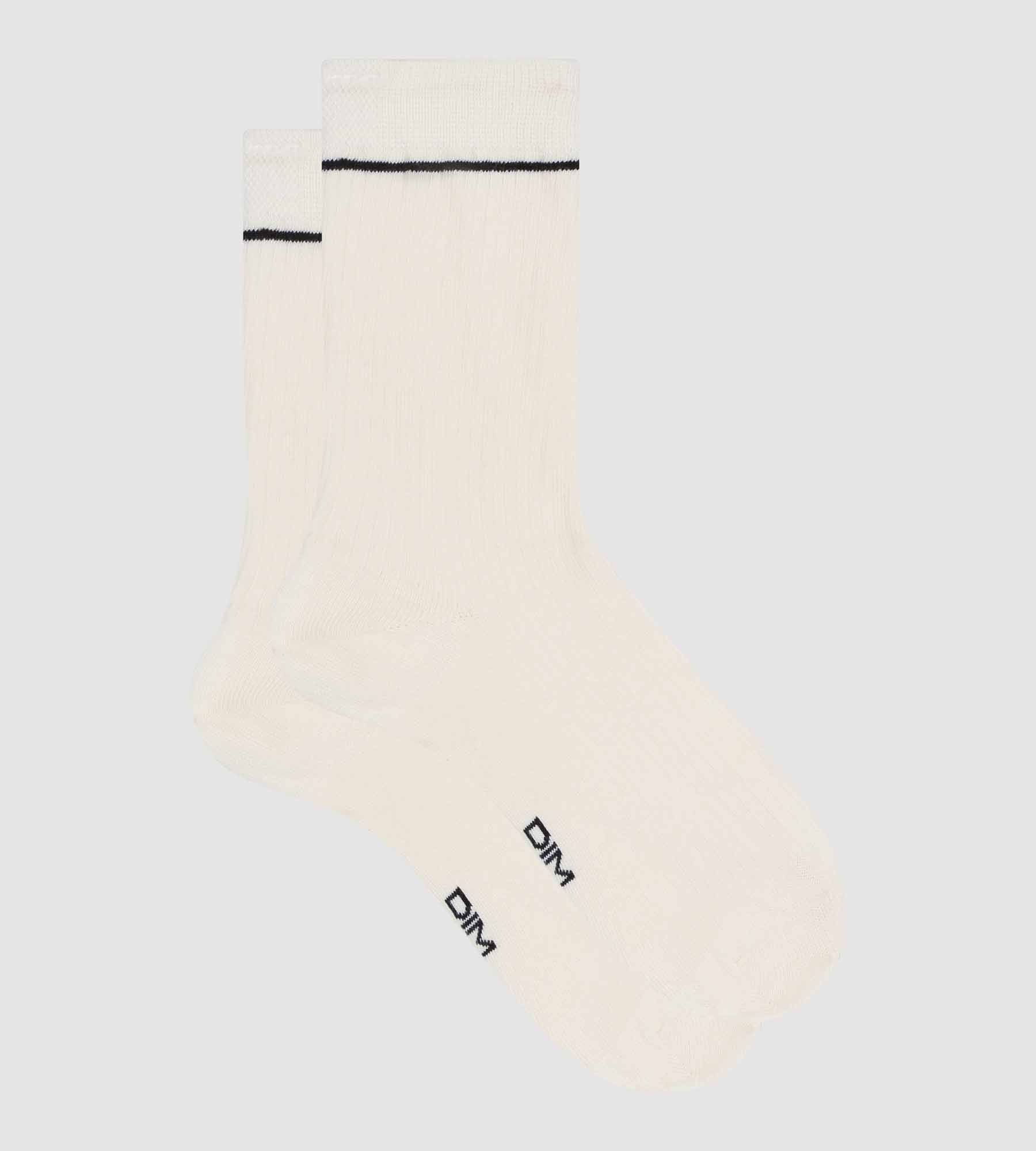 DIM DIM Icons Calze unisex a coste in cotone modal crema