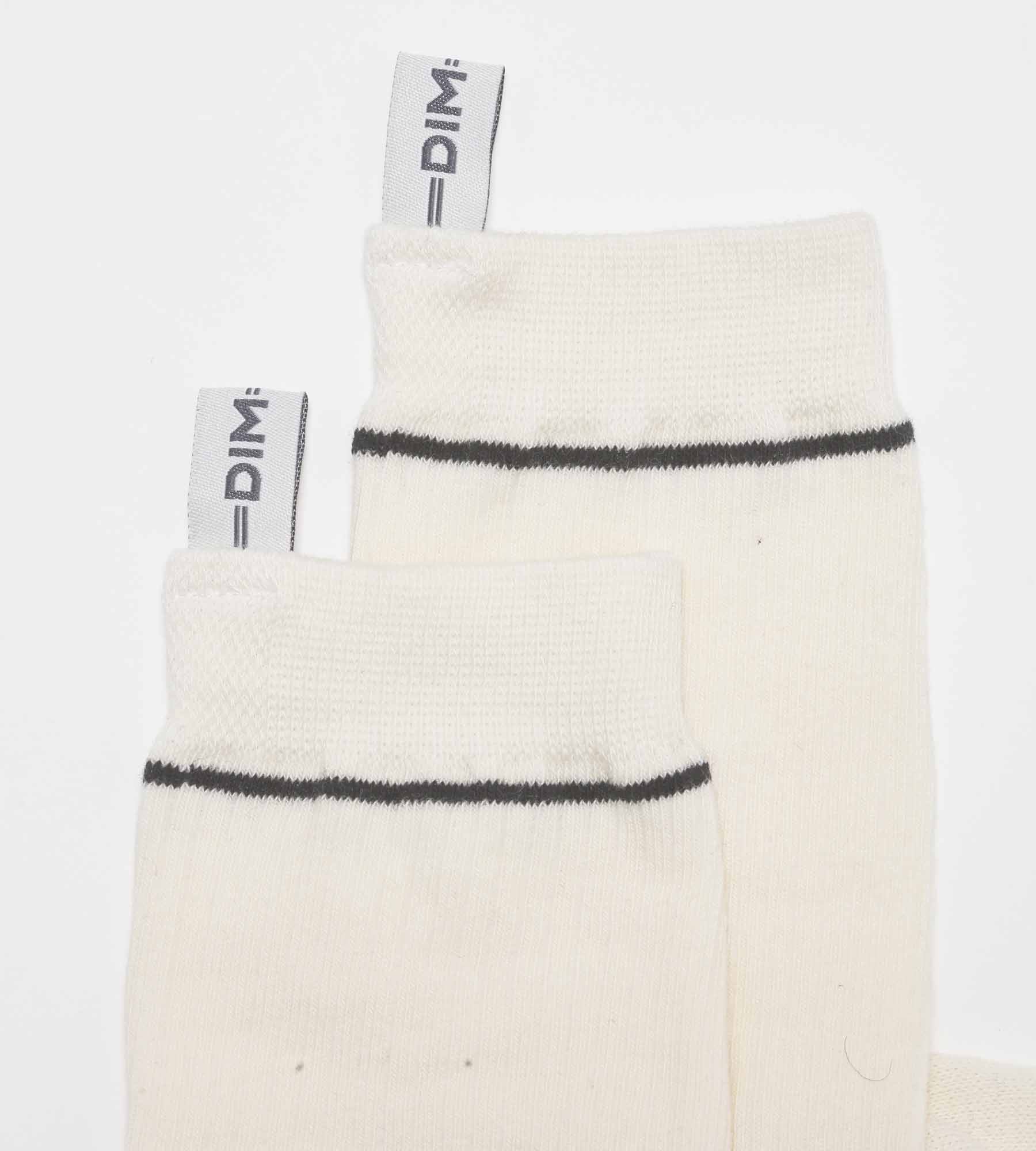 DIM DIM Icons Calze unisex a coste in cotone modal crema
