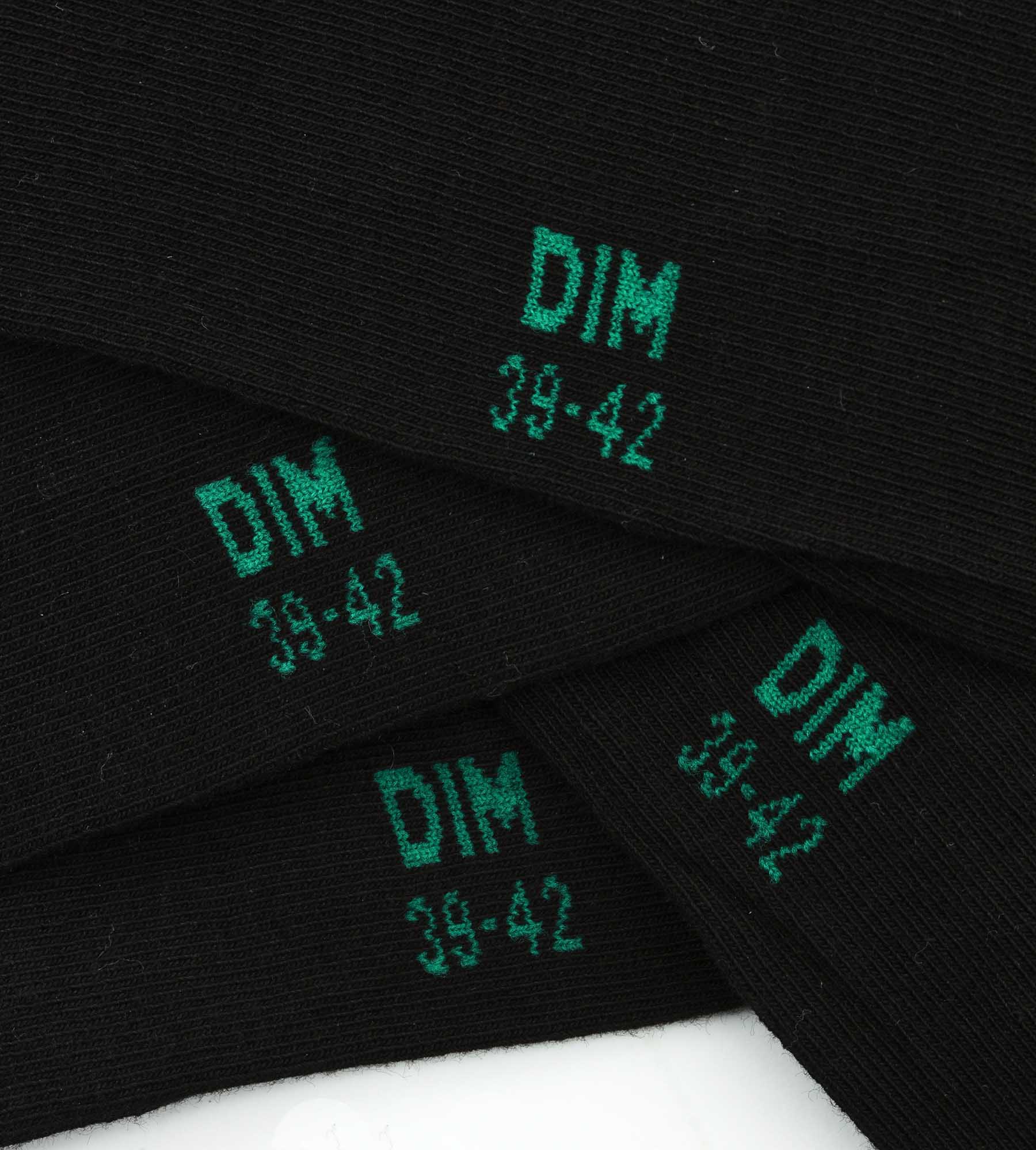 DIM Pacco da 2 calzini da uomo in cotone bio nero Dim Good