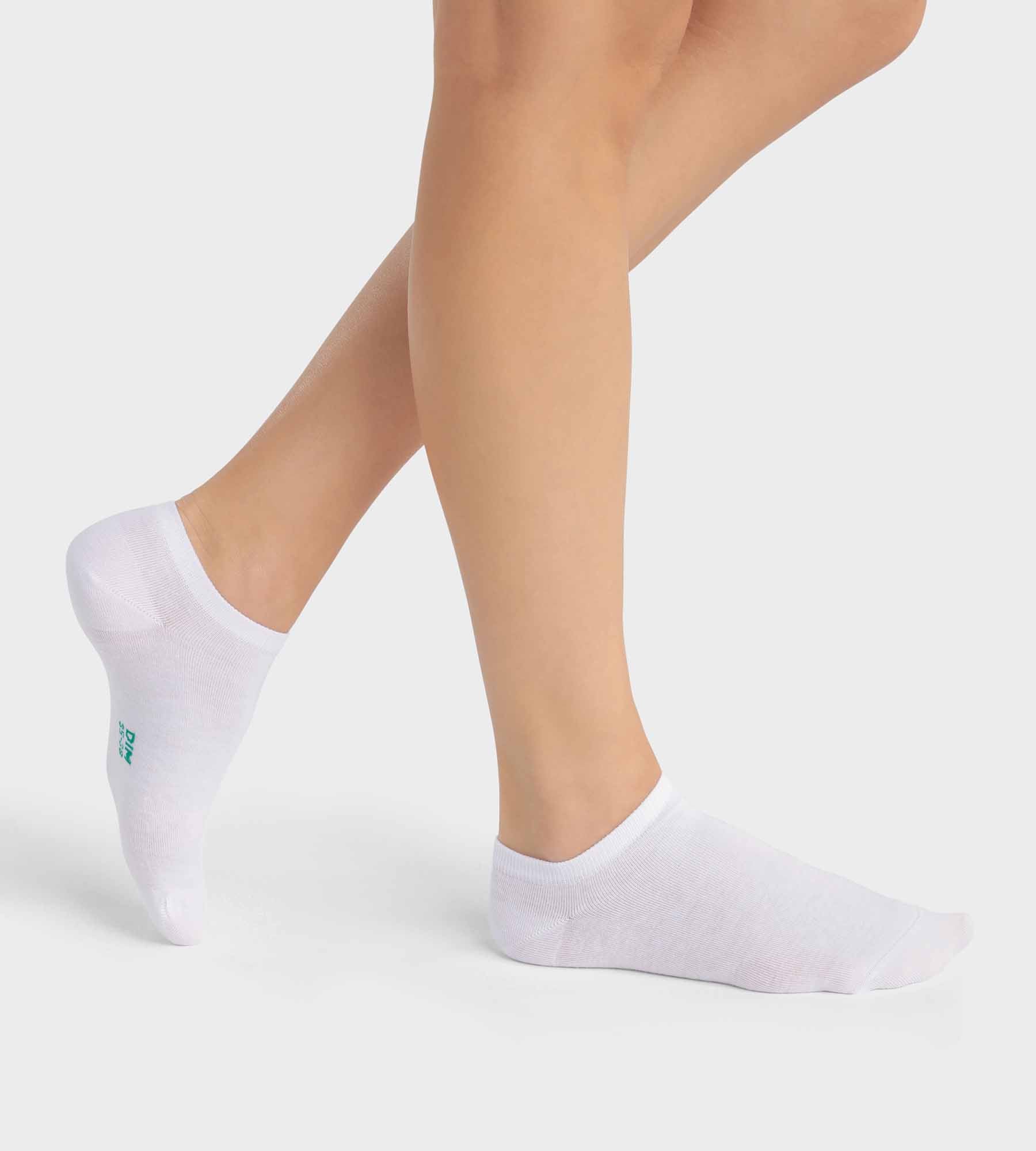 DIM Pacco da 2 calzini bianchi da donna in cotone bio Dim Good