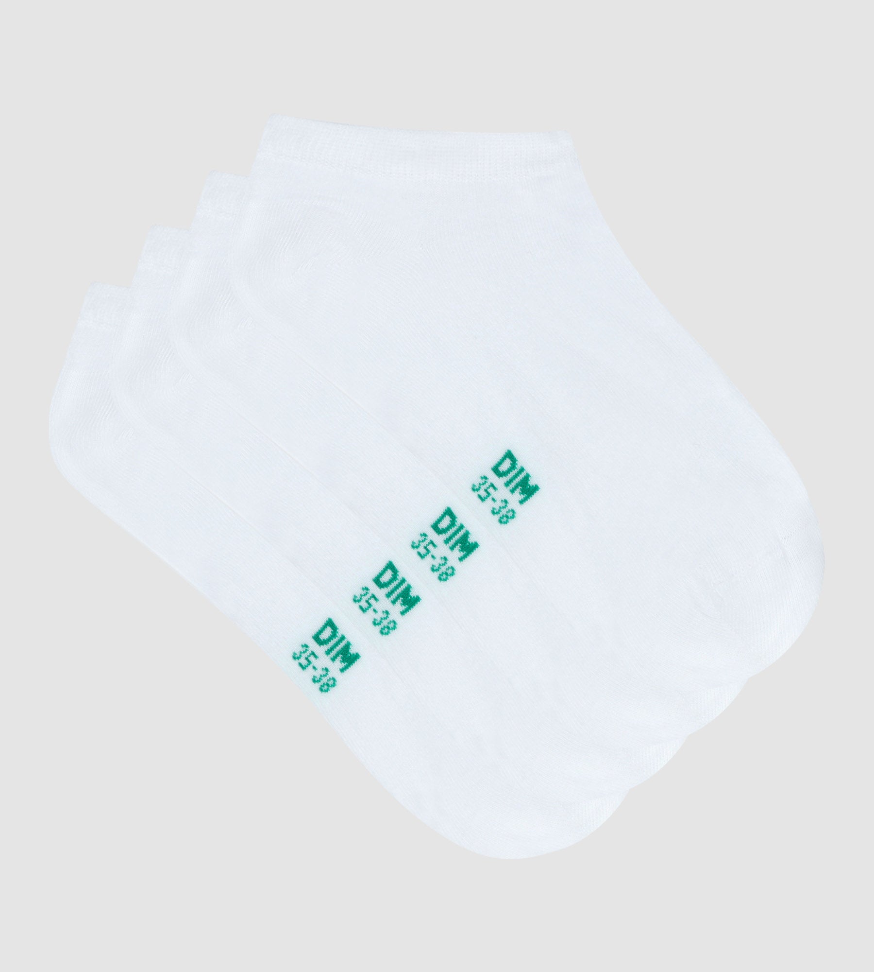 DIM Pacco da 2 calzini bianchi da donna in cotone bio Dim Good