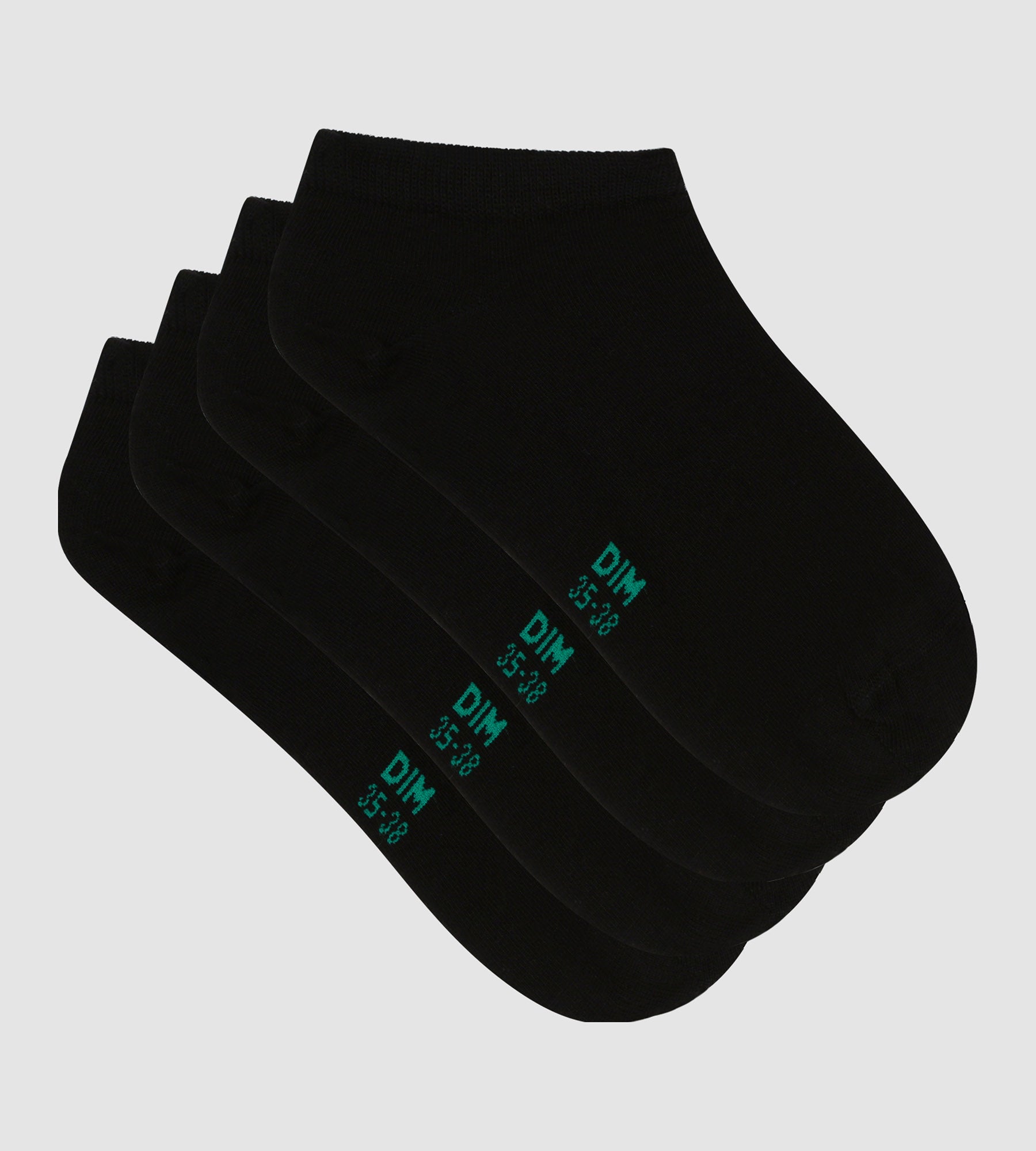 DIM Pacco da 2 calzini da donna in cotone bio nero Dim Good